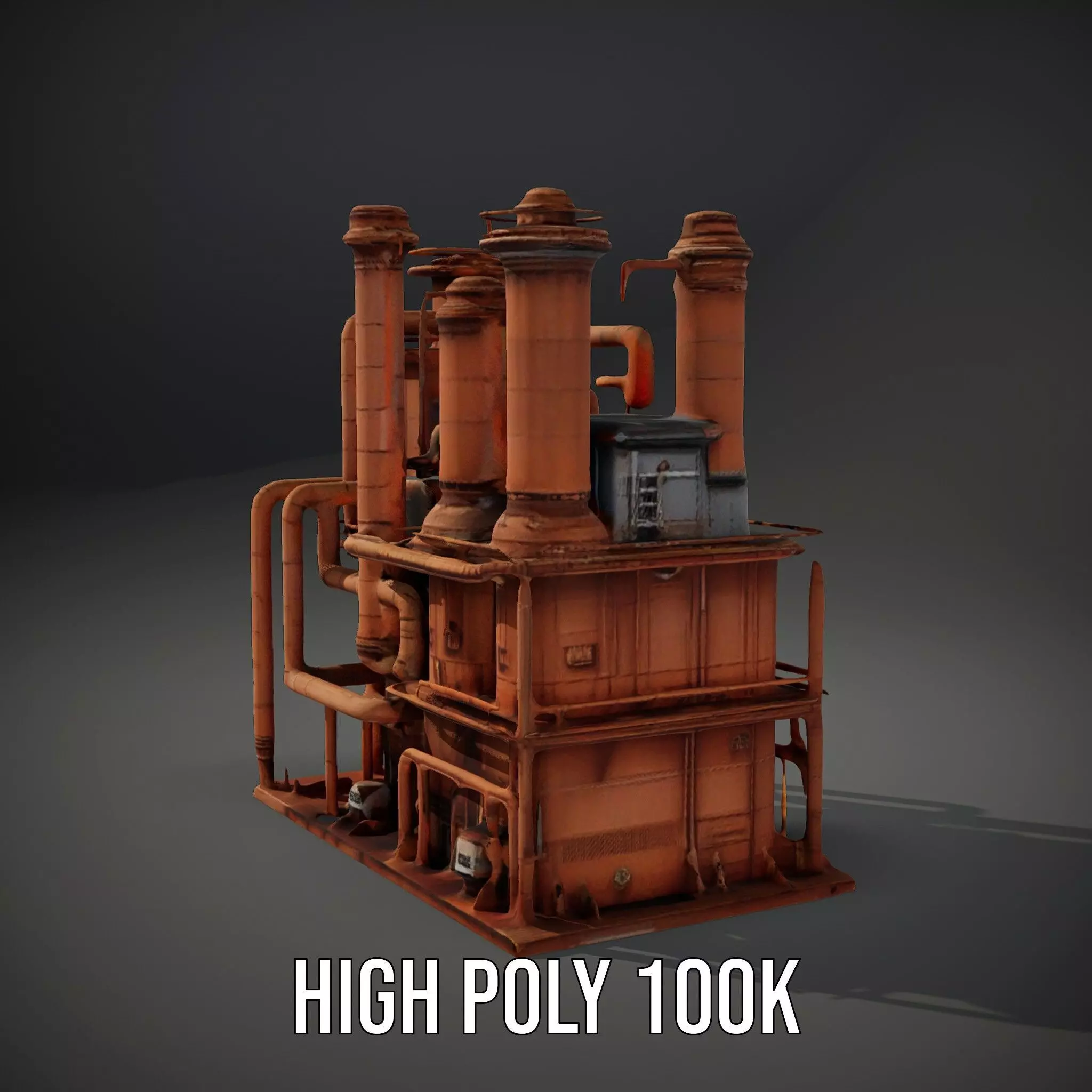 Rustic Factory Complex model pack Low-poly 3D model_10