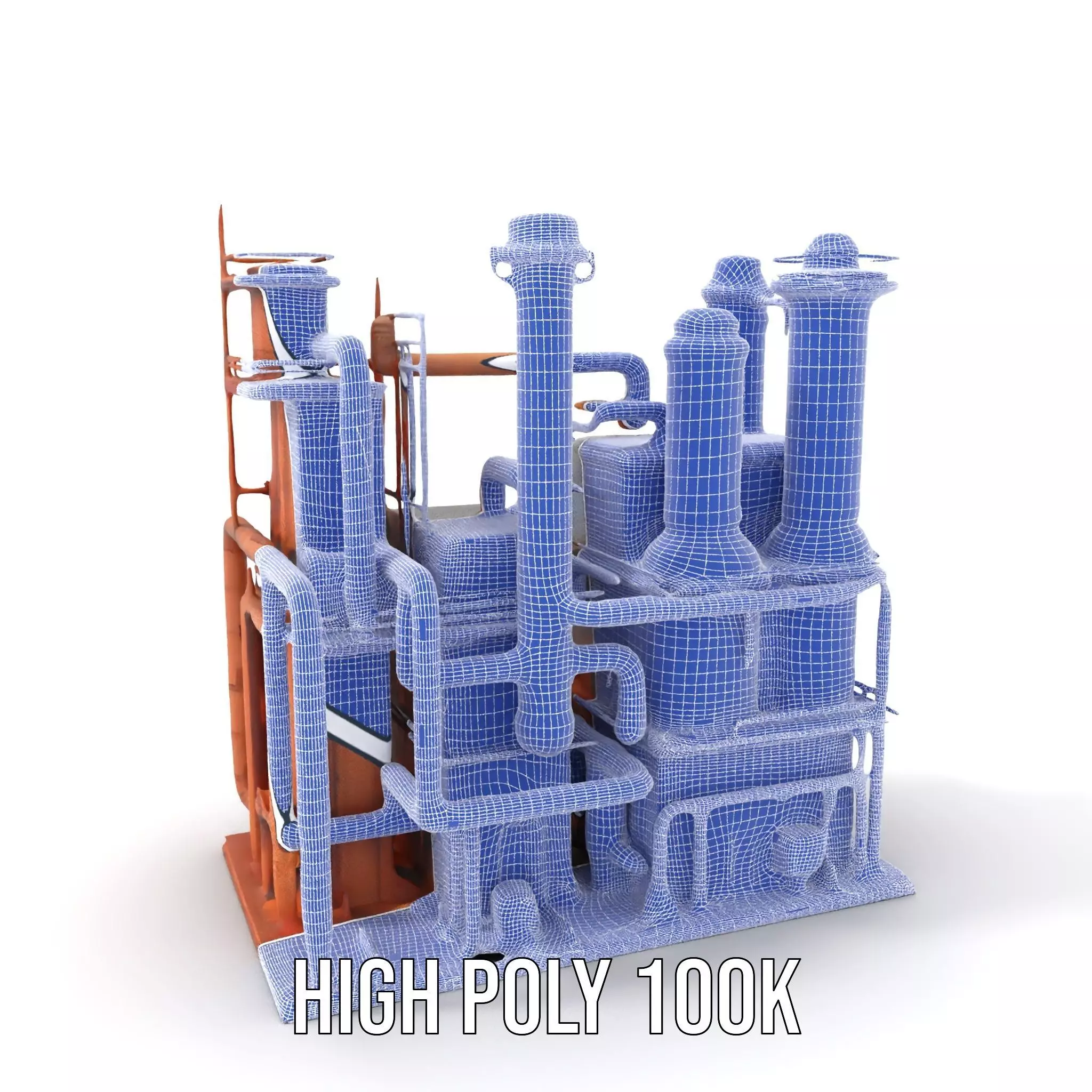 Rustic Factory Complex model pack Low-poly 3D model_4
