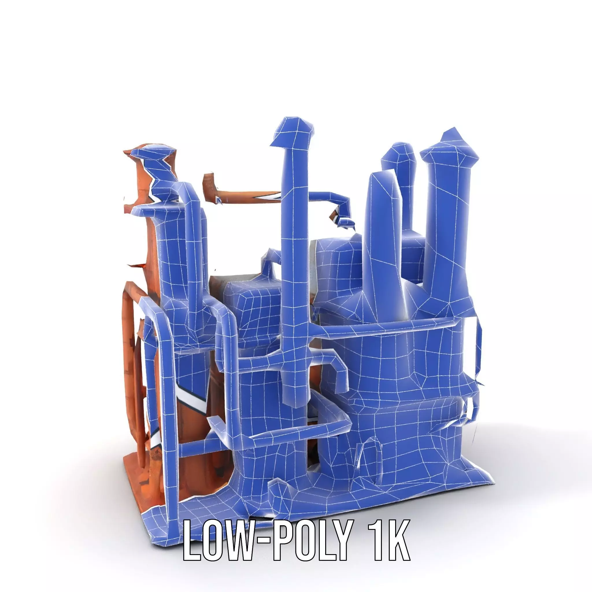 Rustic Factory Complex model pack Low-poly 3D model_19