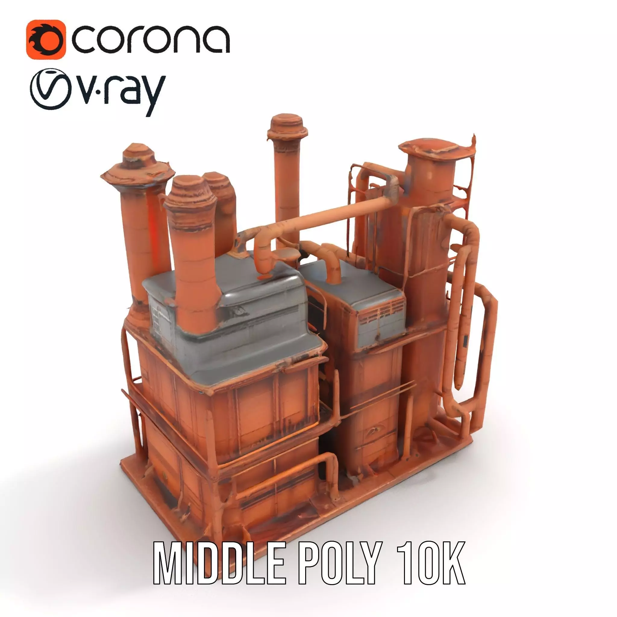 Rustic Factory Complex model pack Low-poly 3D model_11