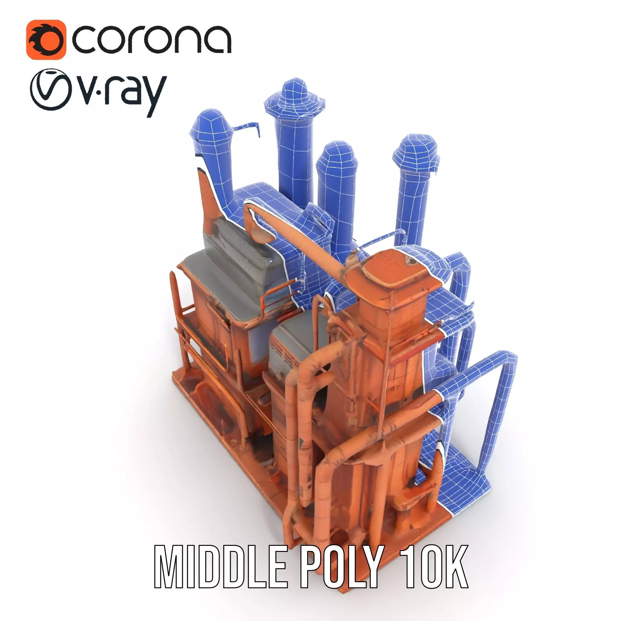 Rustic Factory Complex model pack Low-poly 3D model_21