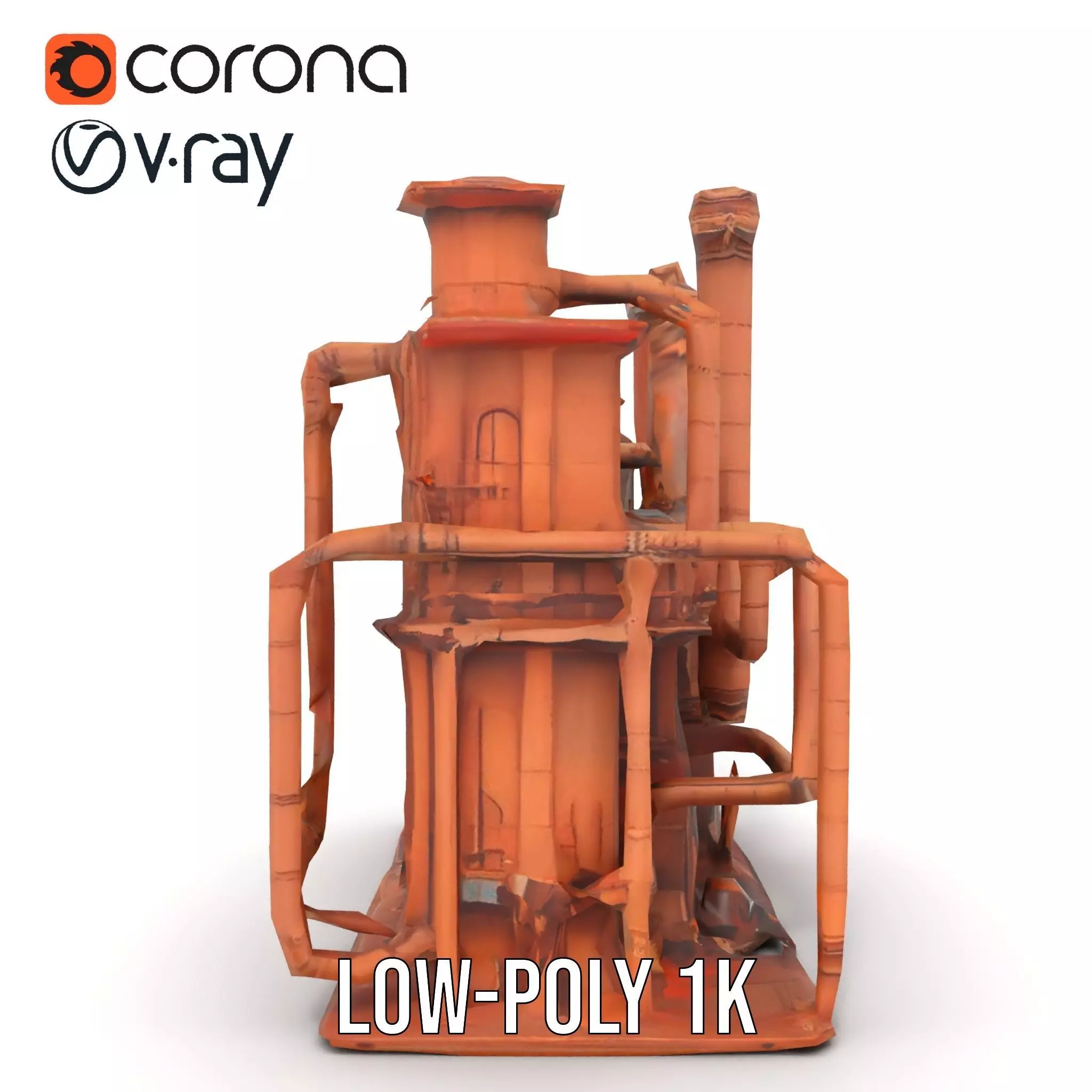 Rustic Factory Complex model pack Low-poly 3D model_22