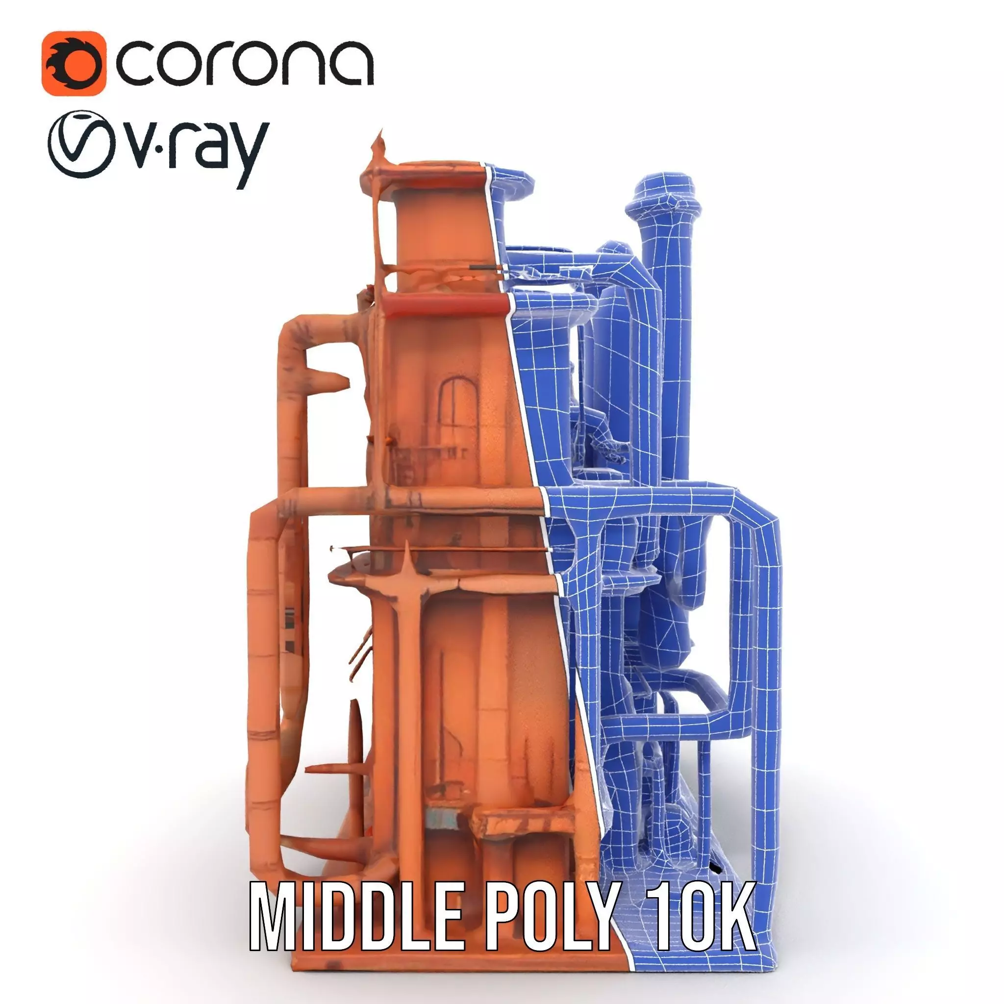 Rustic Factory Complex model pack Low-poly 3D model_24