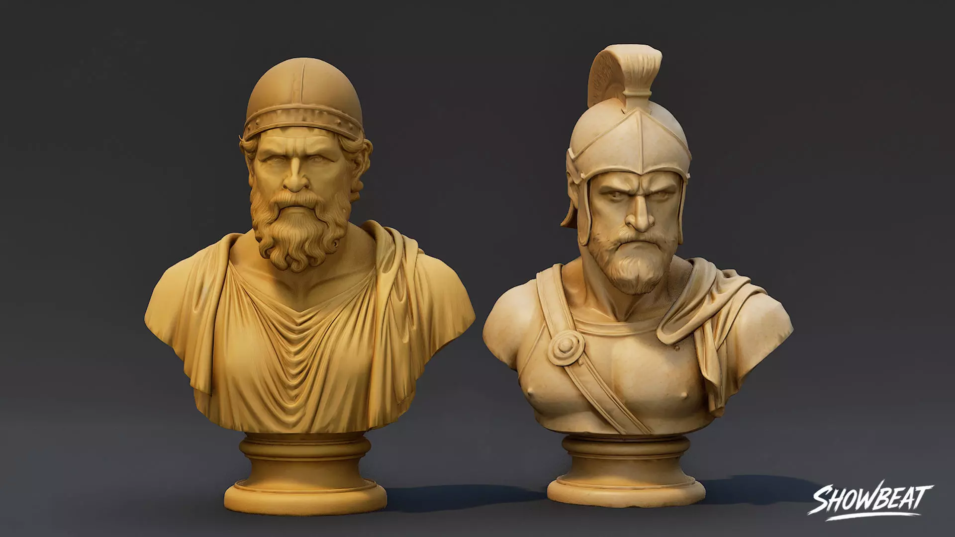 Olympian Gods Busts Pack Low-poly 3D model_12