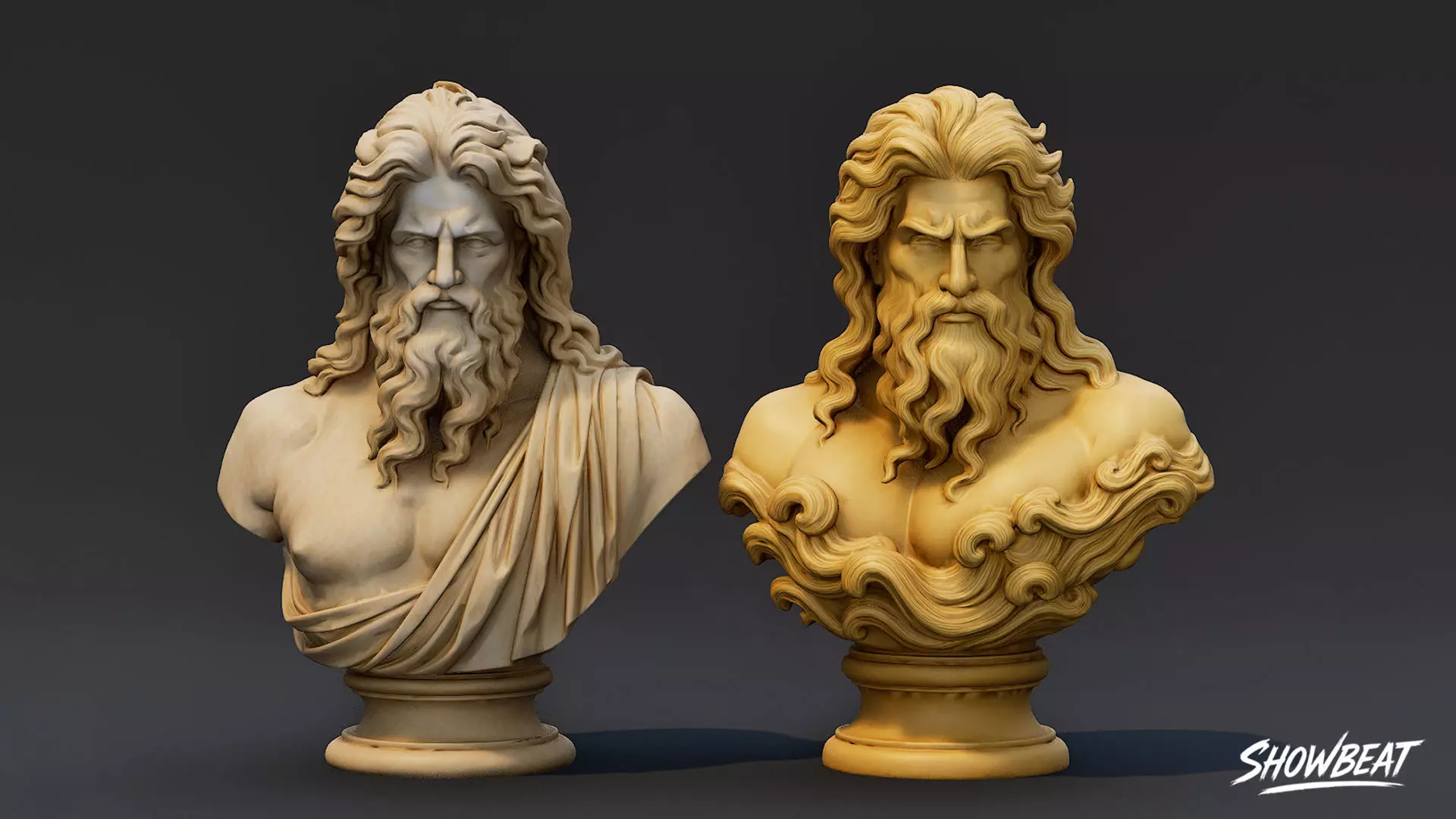 Olympian Gods Busts Pack Low-poly 3D model_11