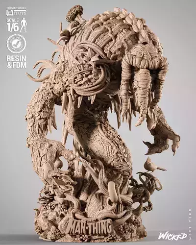 Wicked Marvel Man Thing Sculpture 