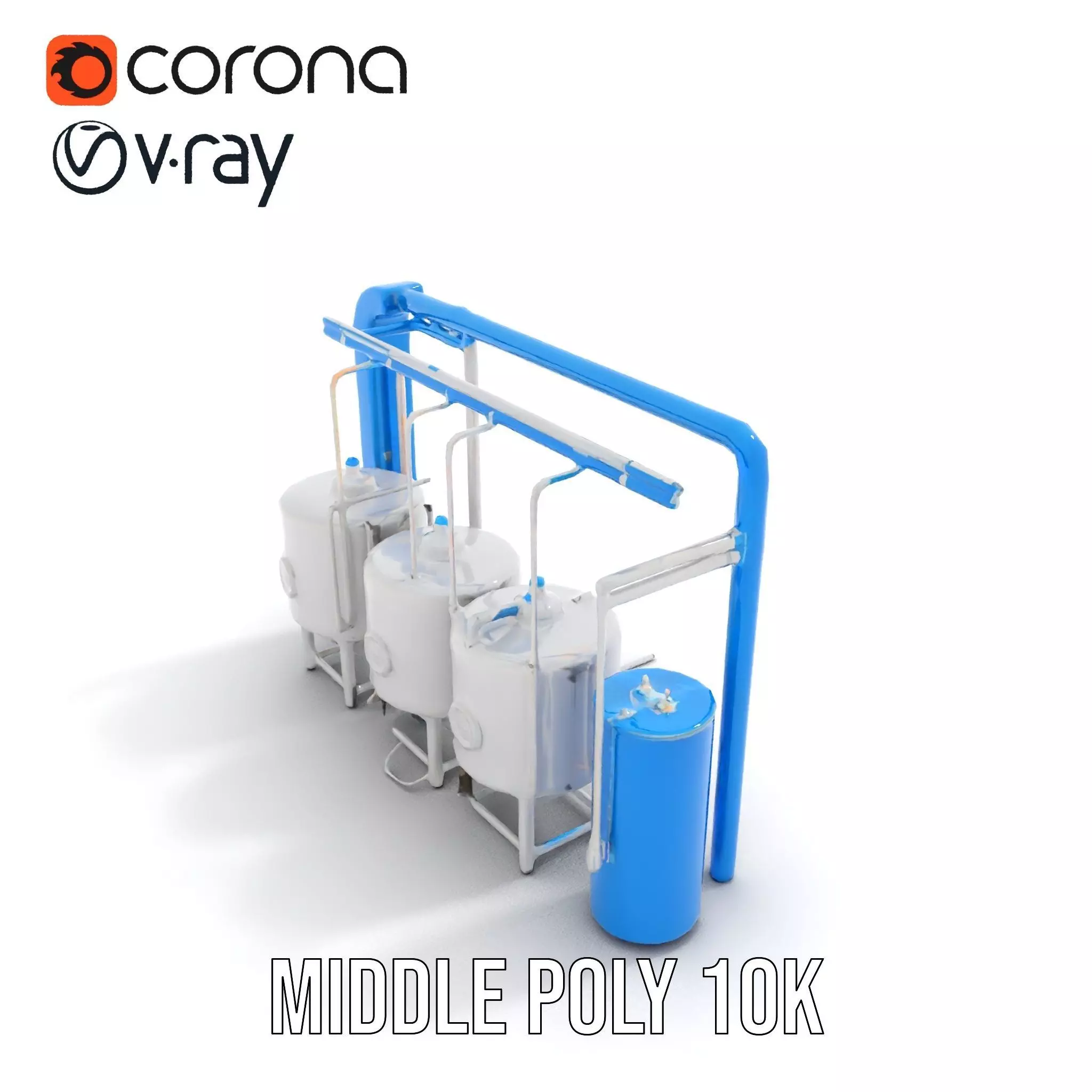 Stainless Steel Brewery Tanks model pack Low-poly 3D model_13