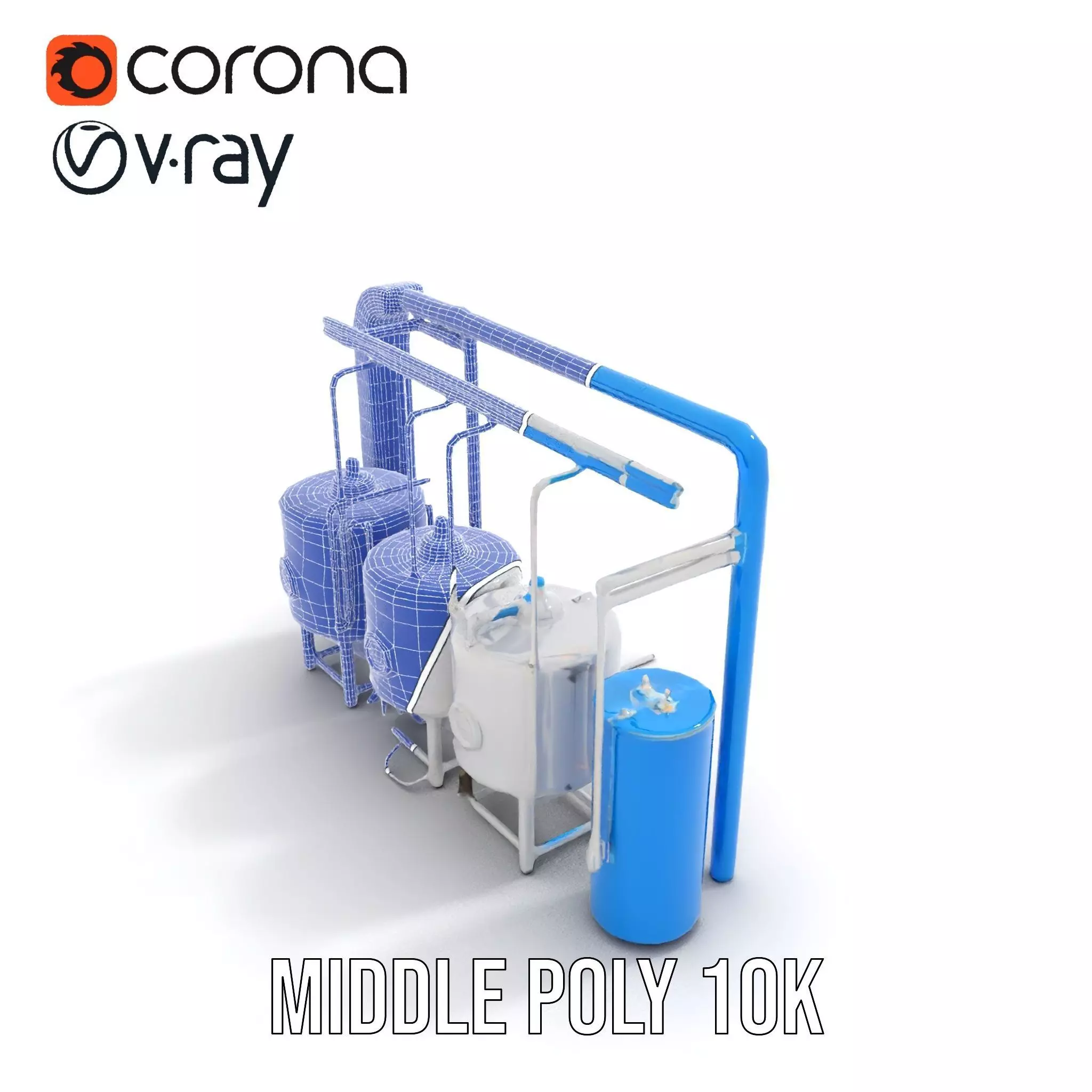 Stainless Steel Brewery Tanks model pack Low-poly 3D model_16