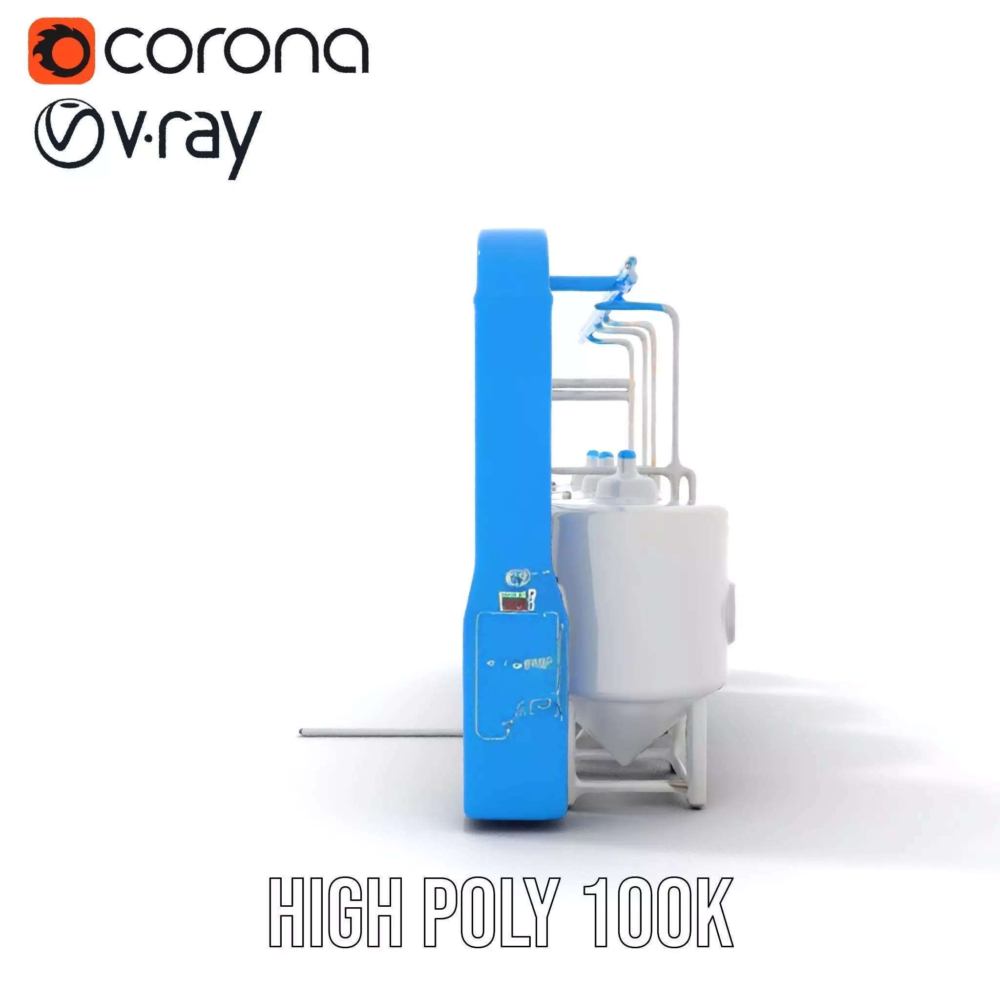 Stainless Steel Brewery Tanks model pack Low-poly 3D model_26