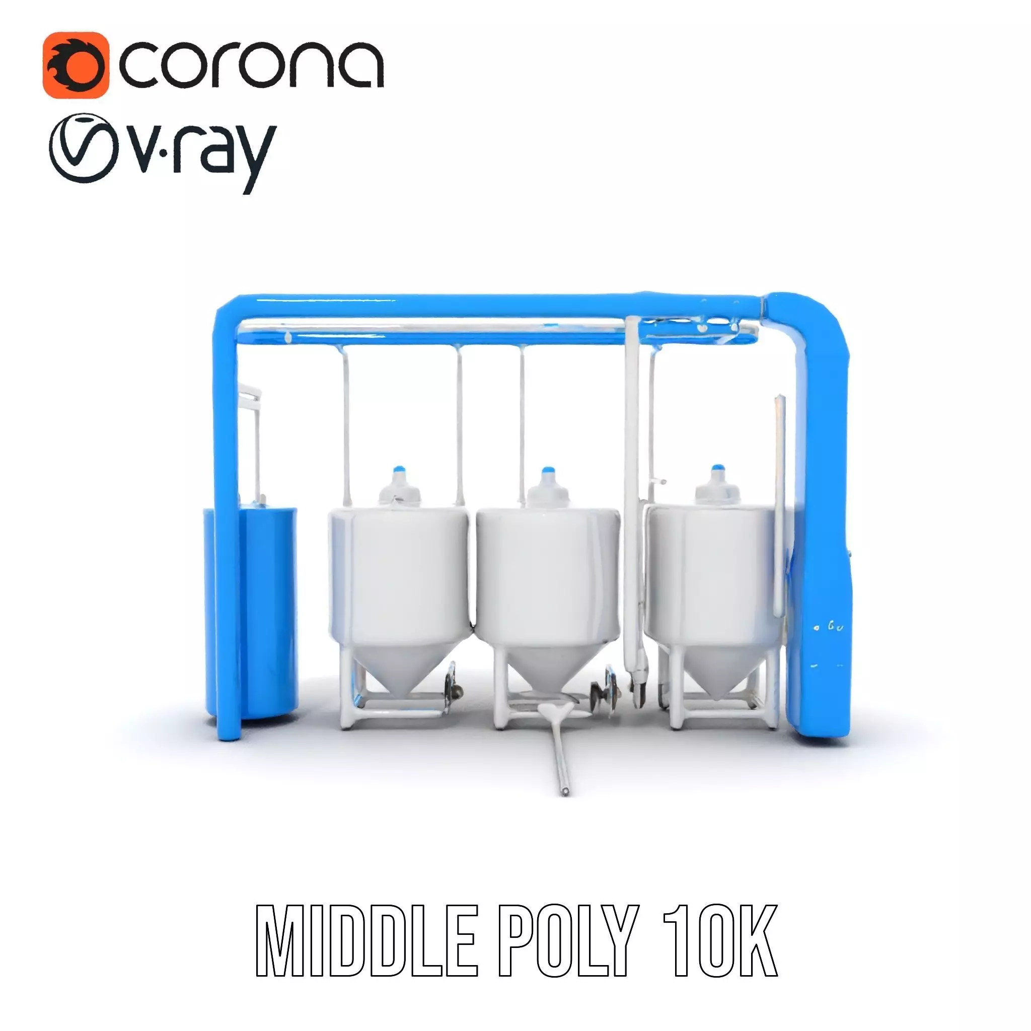 Stainless Steel Brewery Tanks model pack Low-poly 3D model_19