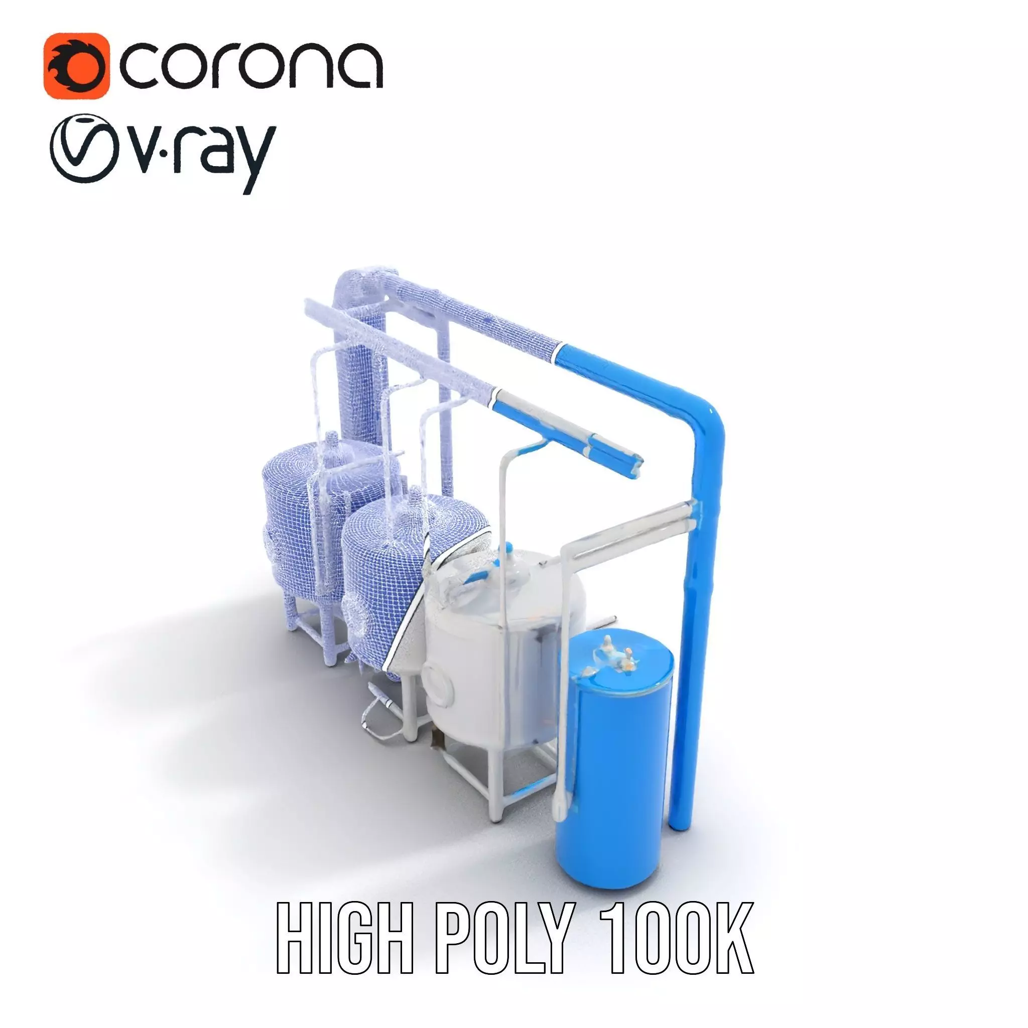 Stainless Steel Brewery Tanks model pack Low-poly 3D model_34