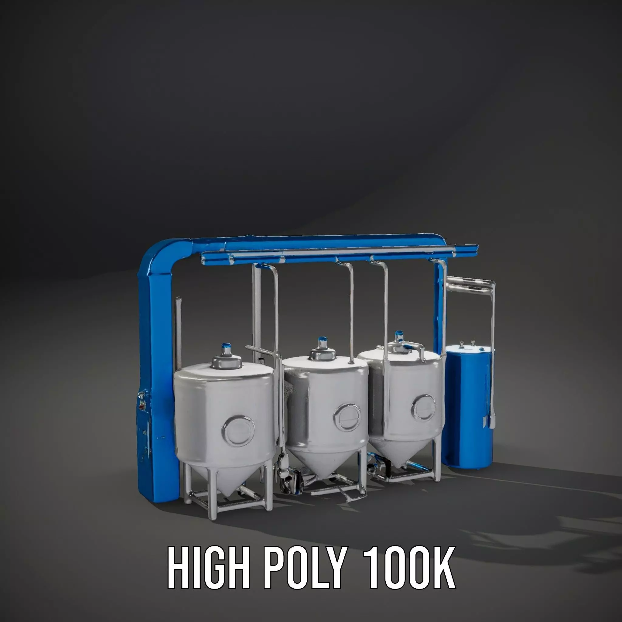 Stainless Steel Brewery Tanks model pack Low-poly 3D model_8
