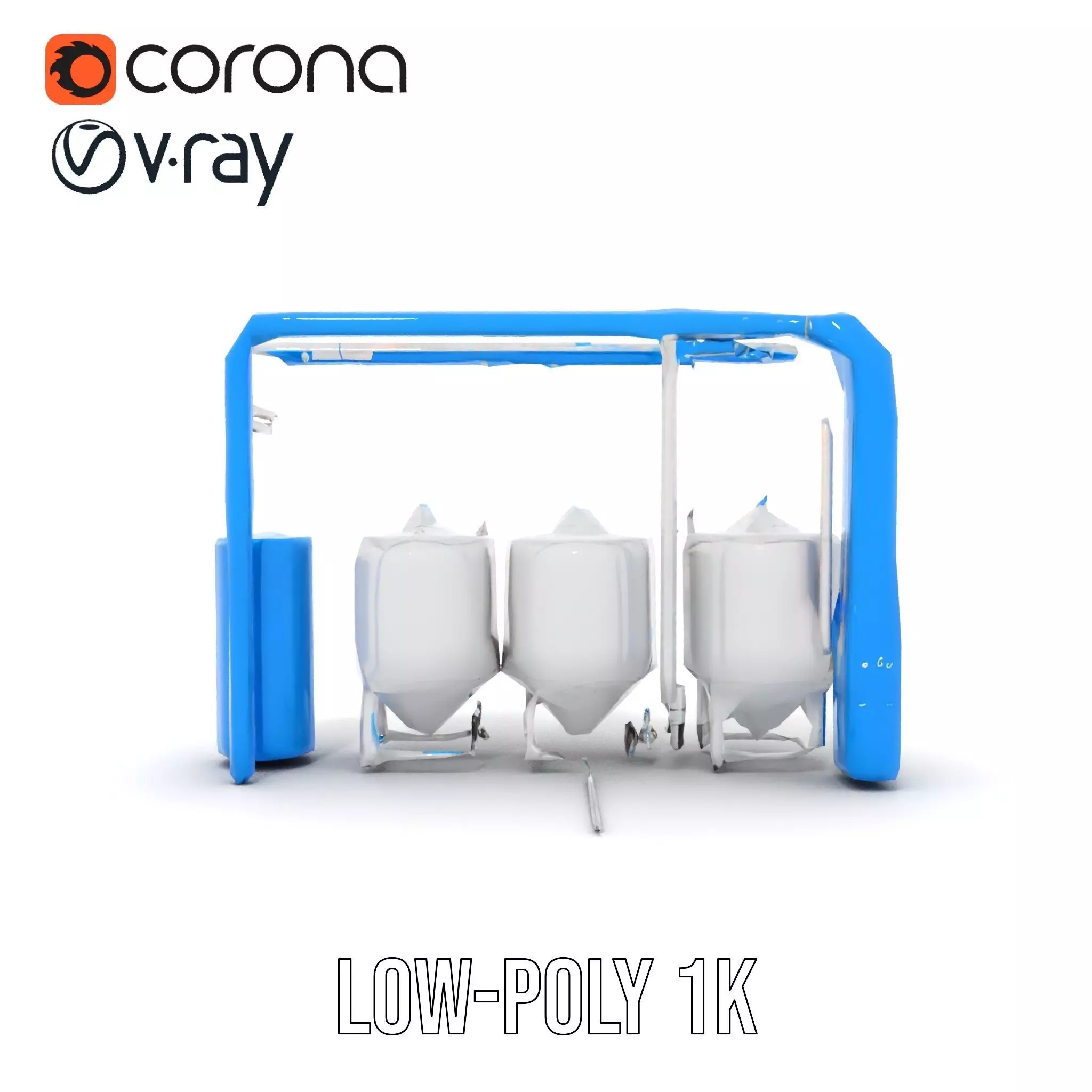 Stainless Steel Brewery Tanks model pack Low-poly 3D model_22