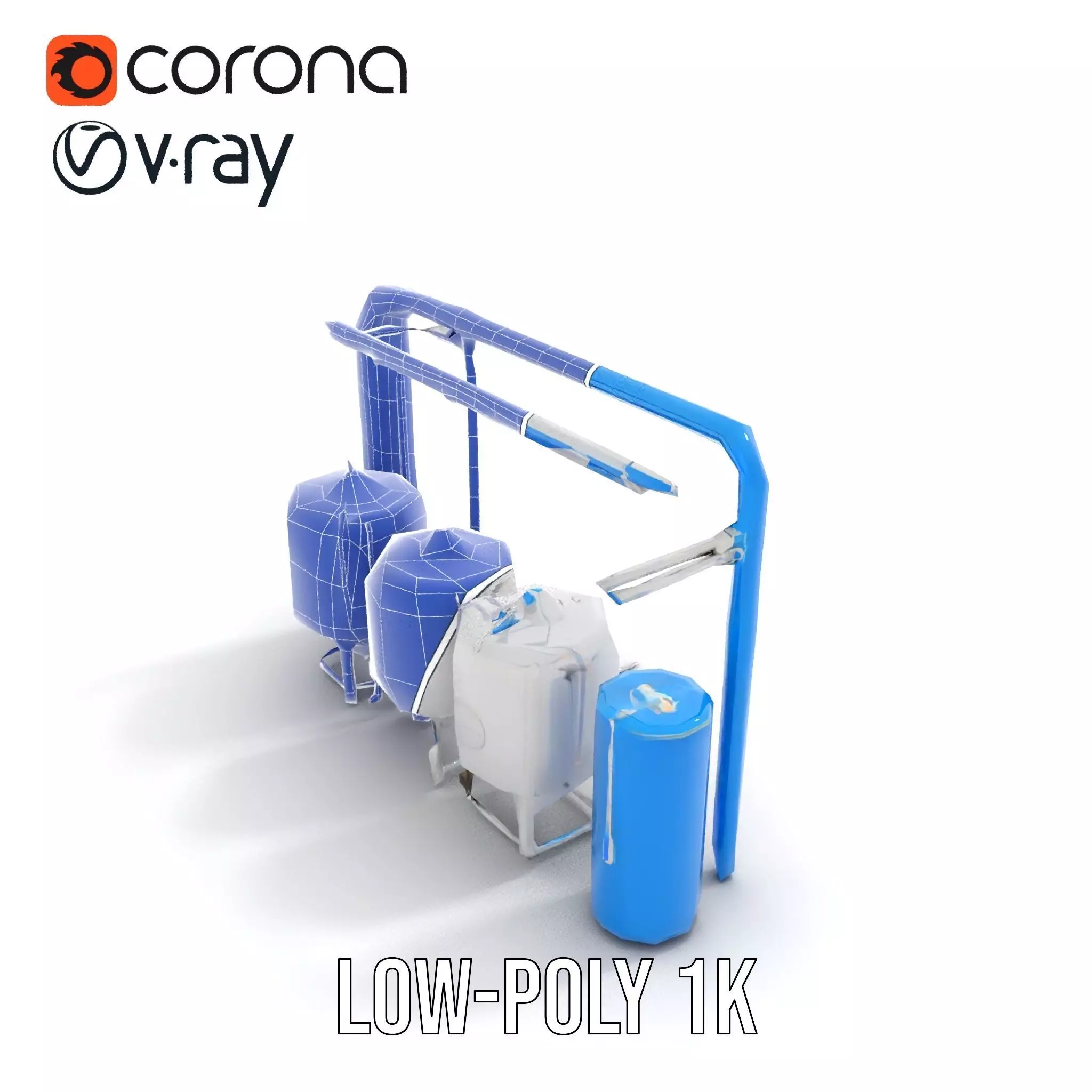 Stainless Steel Brewery Tanks model pack Low-poly 3D model_30