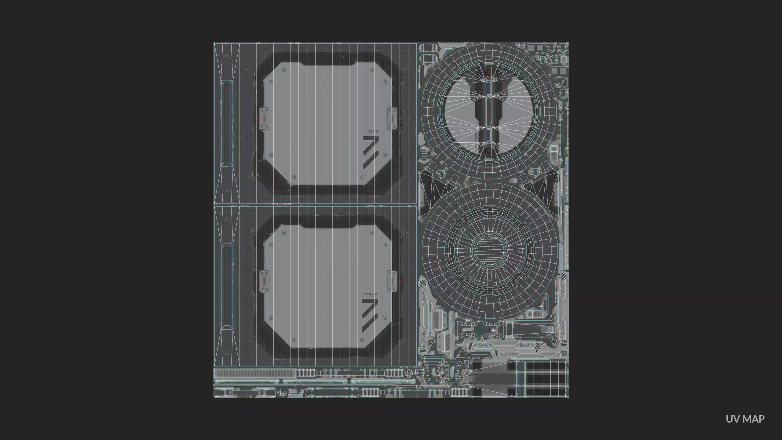 Sci-Fi Barrel Modular Set 6 Color Options LODs Low-poly 3D model_18
