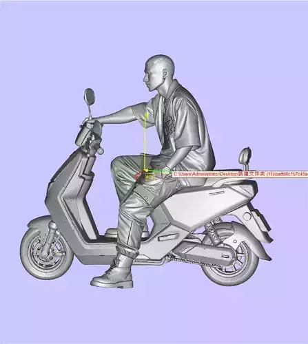 Man in short sleeves riding a motorcycle