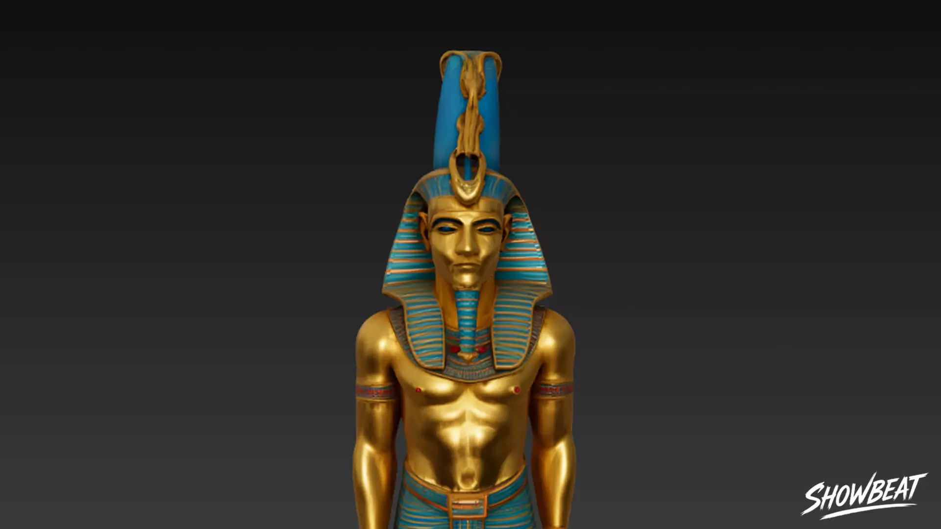 Osiris Statue Low-poly 3D model_4