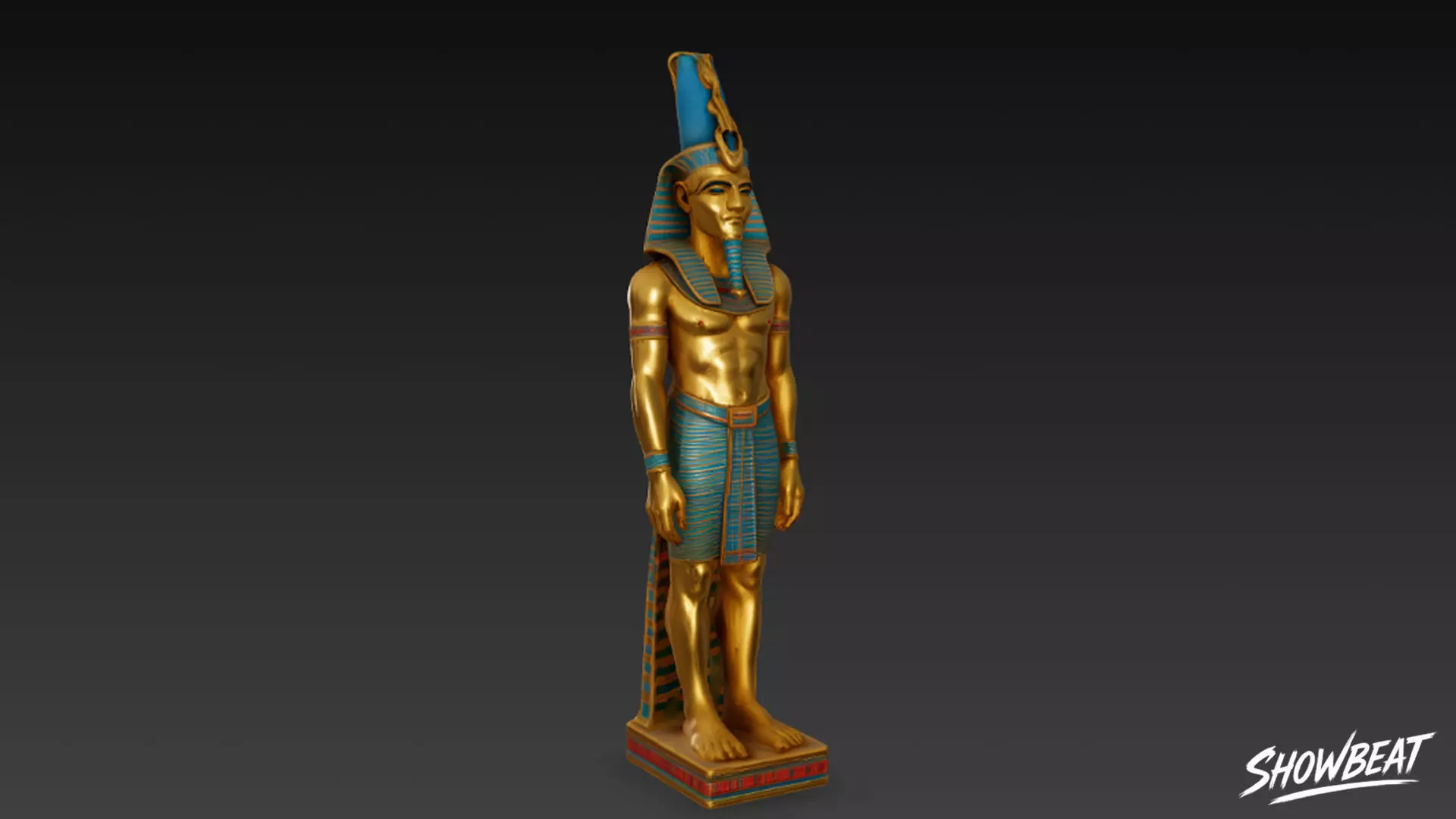 Osiris Statue Low-poly 3D model_3
