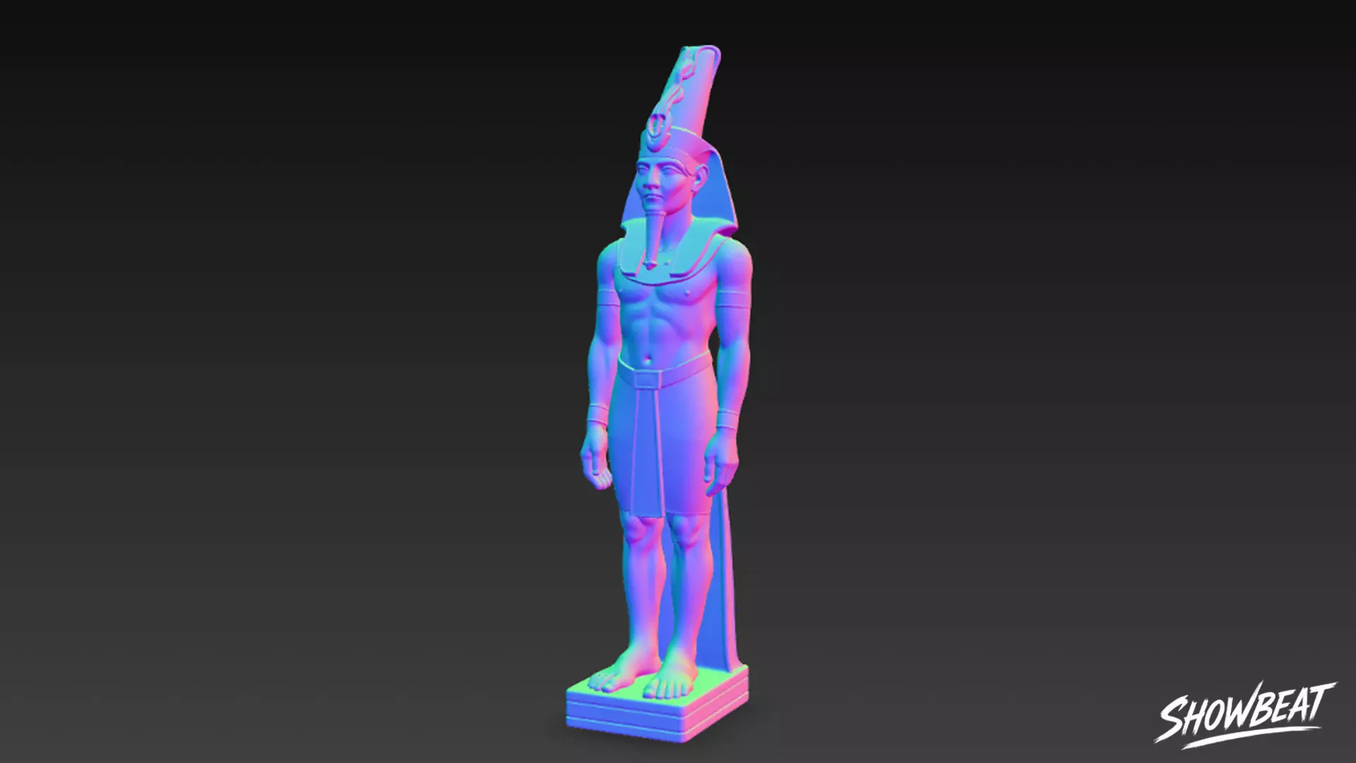 Osiris Statue Low-poly 3D model_6
