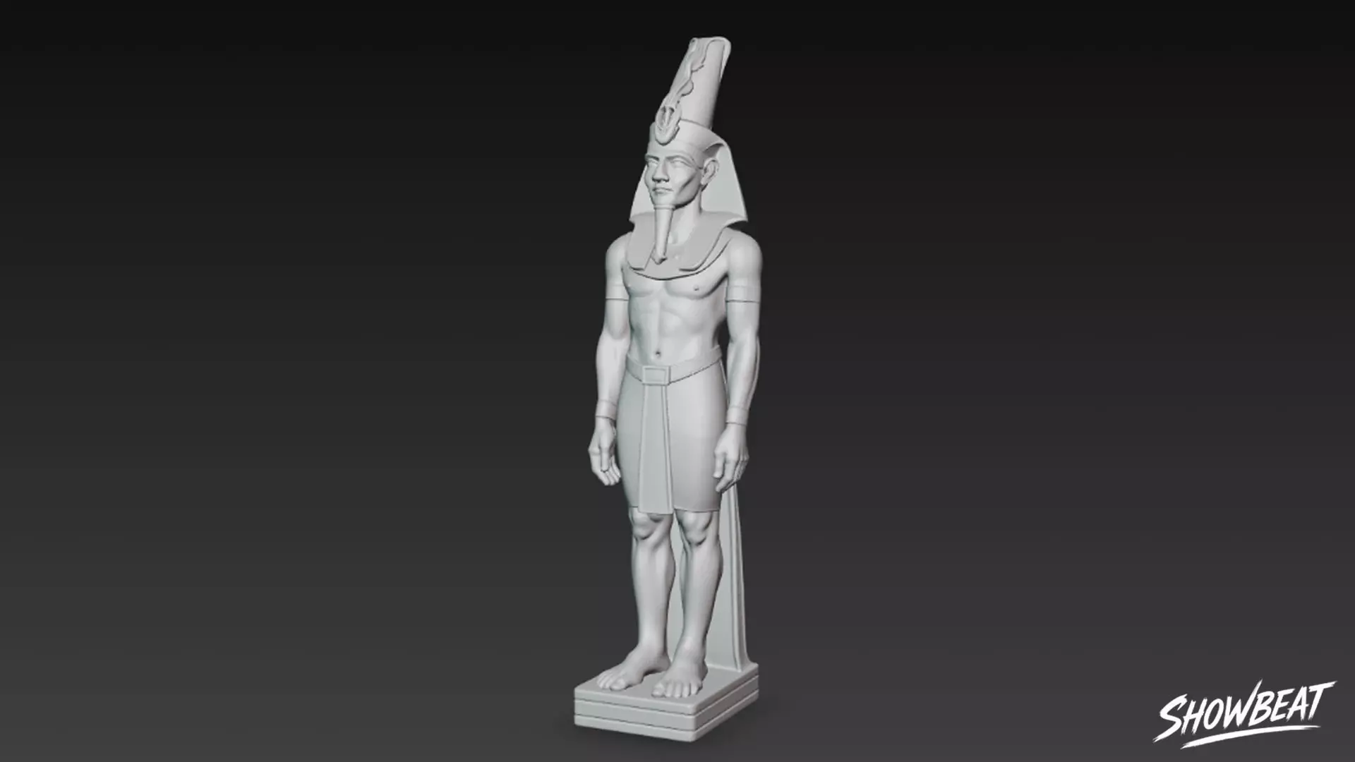 Osiris Statue Low-poly 3D model_7
