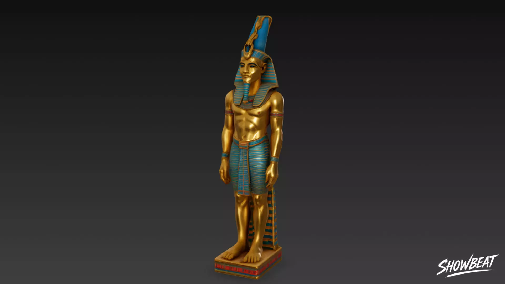 Osiris Statue Low-poly 3D model_0
