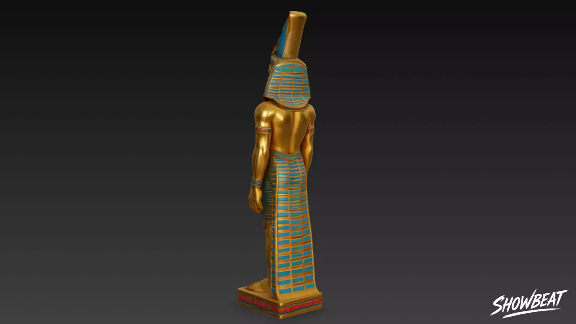 Osiris Statue Low-poly 3D model_1