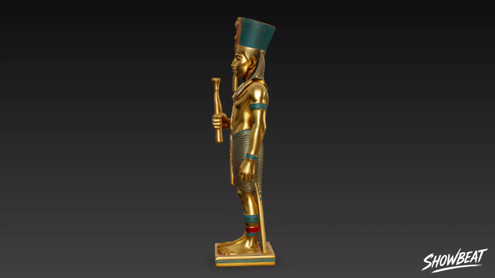 Pharaoh Amenhotep Statue Low-poly 3D model_1