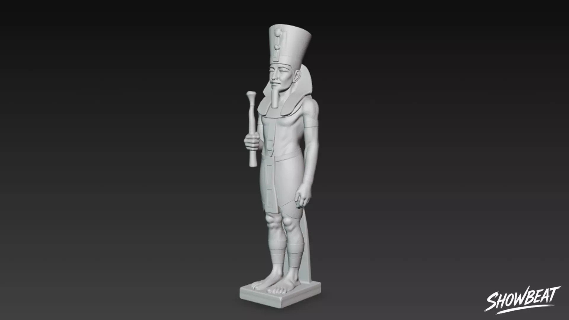 Pharaoh Amenhotep Statue Low-poly 3D model_8