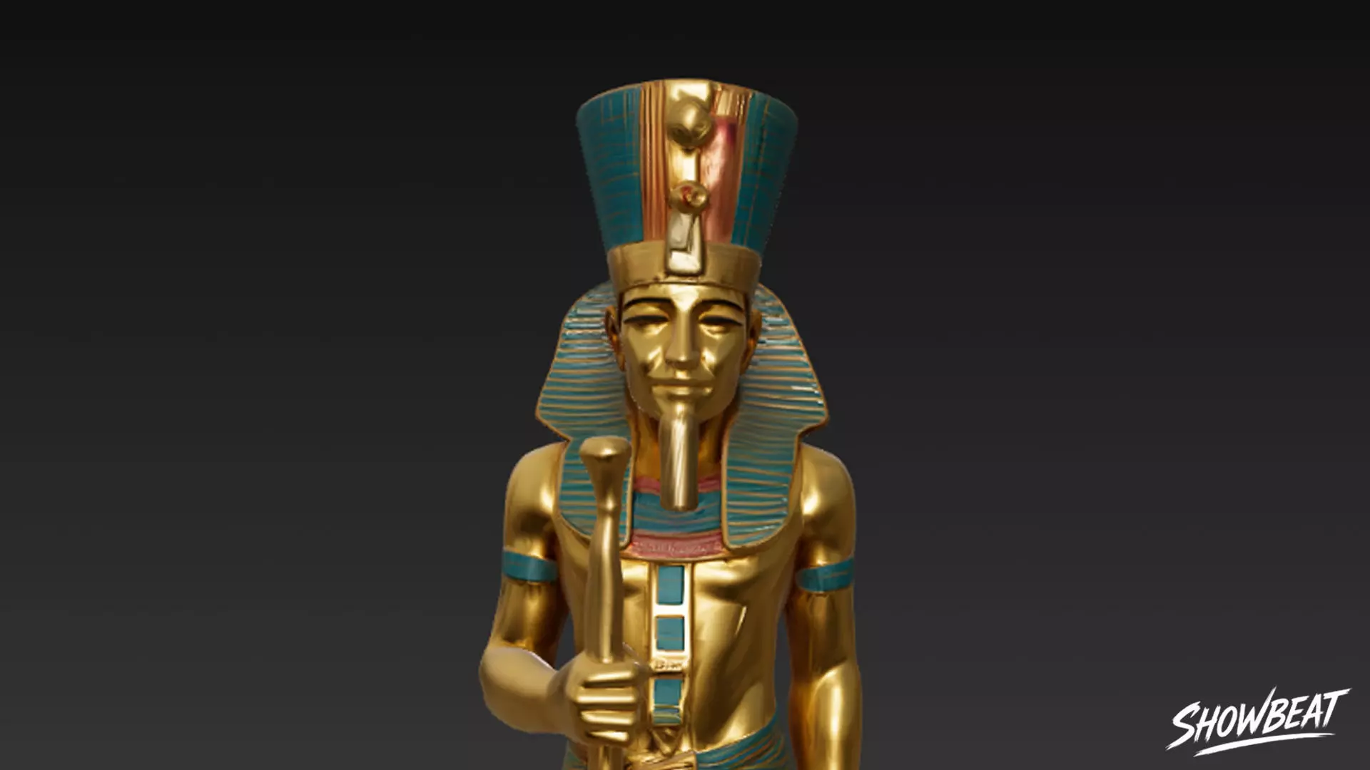 Pharaoh Amenhotep Statue Low-poly 3D model_5