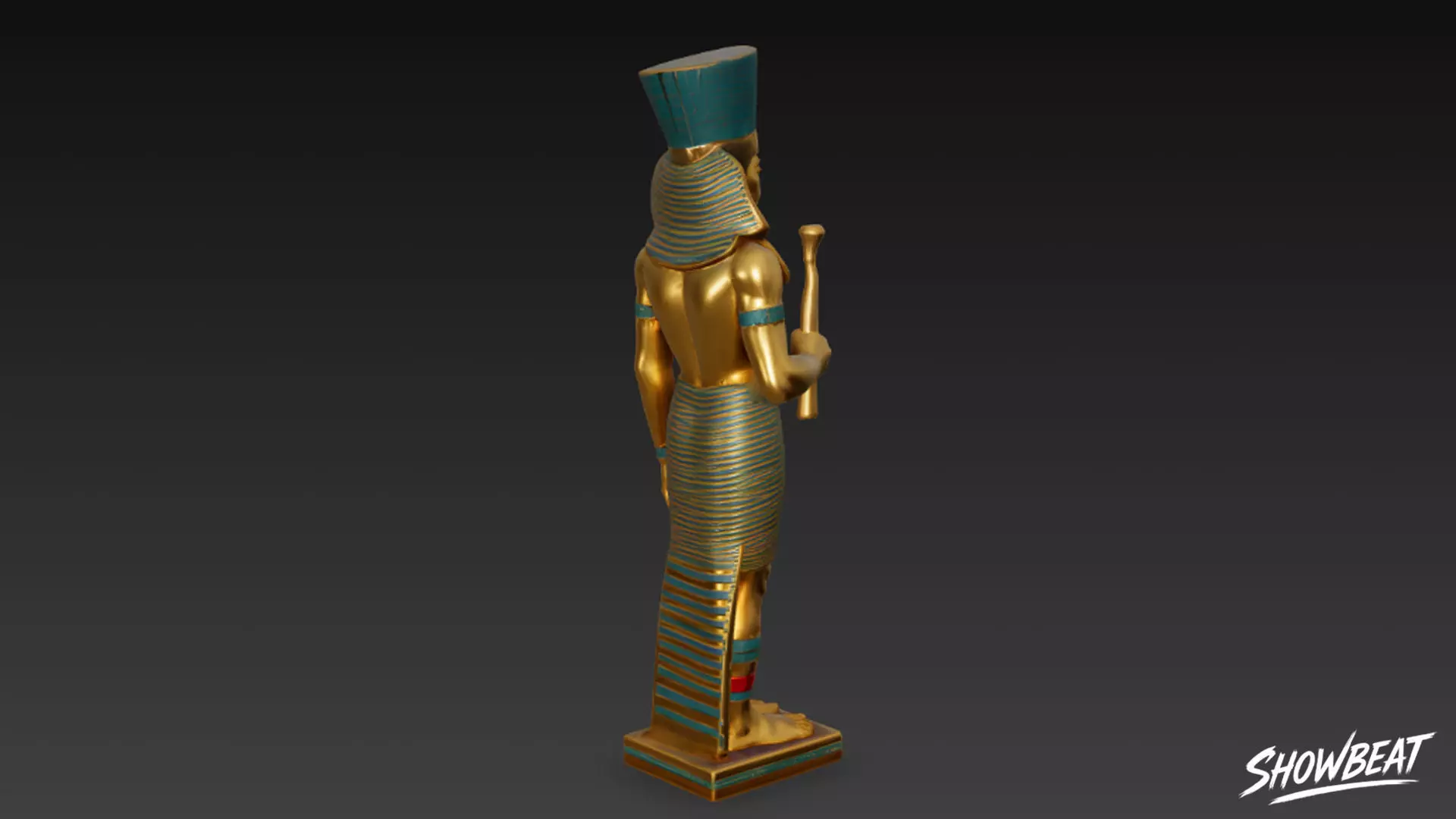 Pharaoh Amenhotep Statue Low-poly 3D model_3