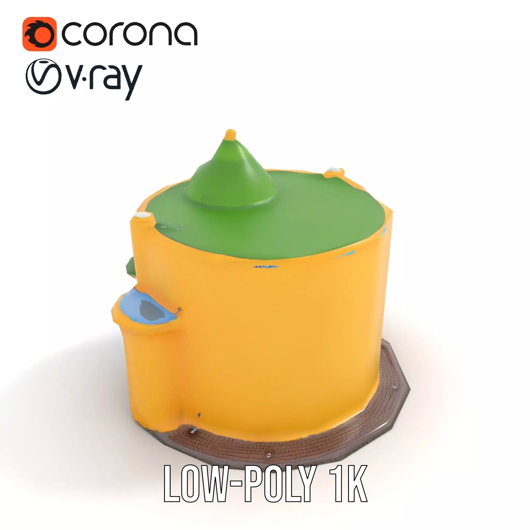 Vibrant Yellow Shopfront model pack Low-poly 3D model_7