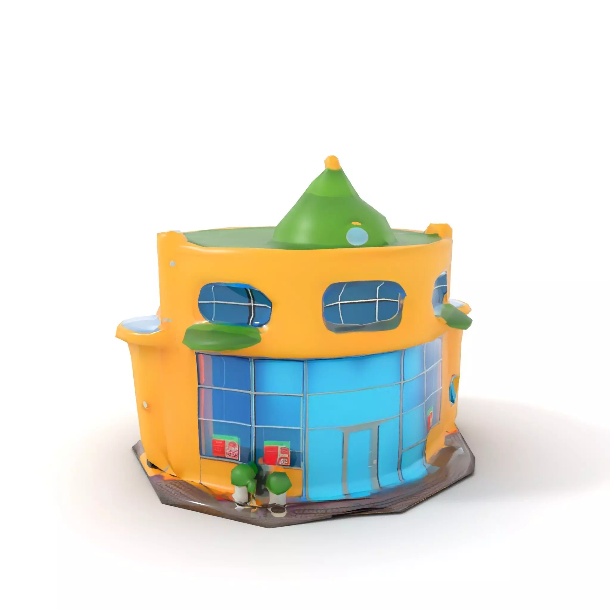 Vibrant Yellow Shopfront model pack Low-poly 3D model_9