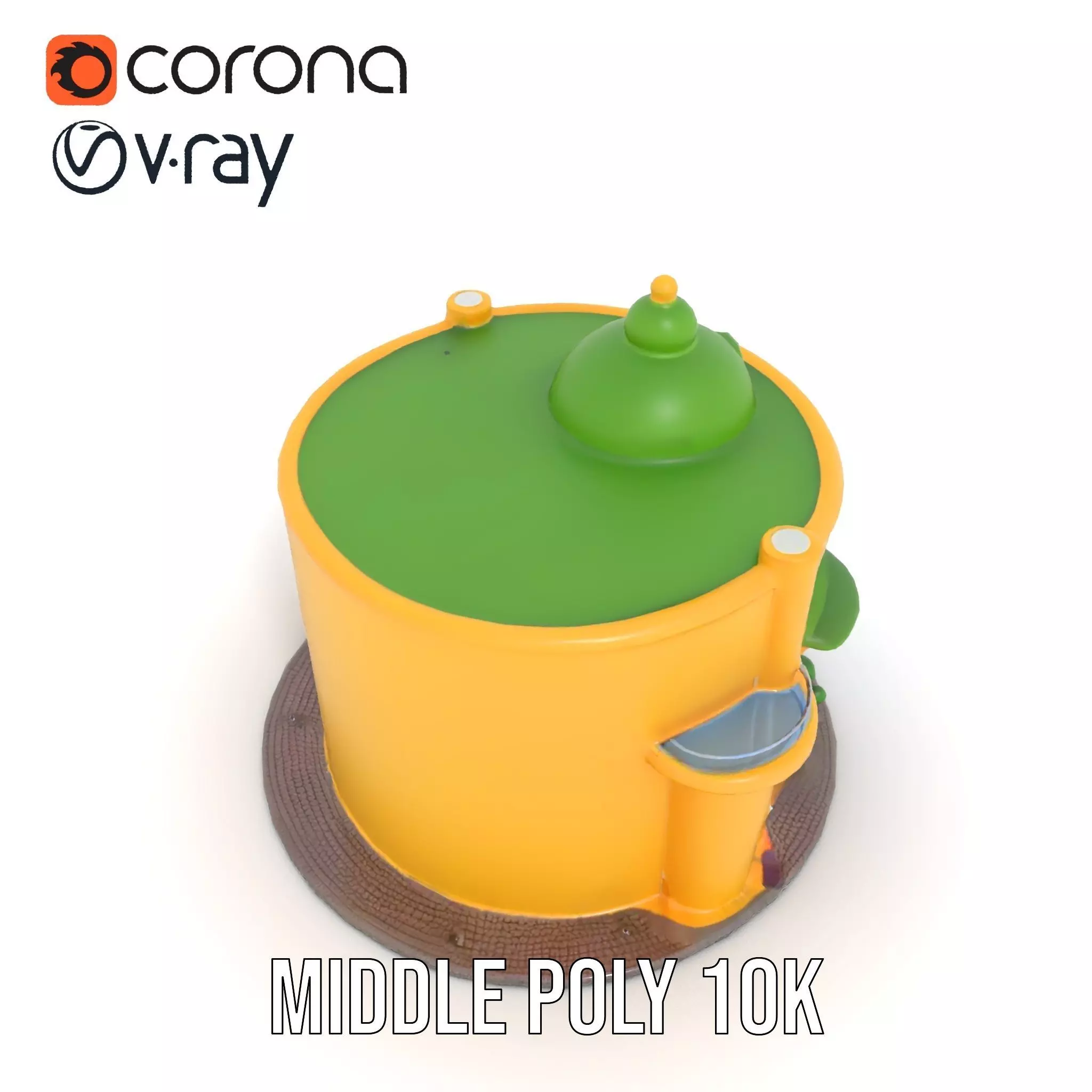 Vibrant Yellow Shopfront model pack Low-poly 3D model_11