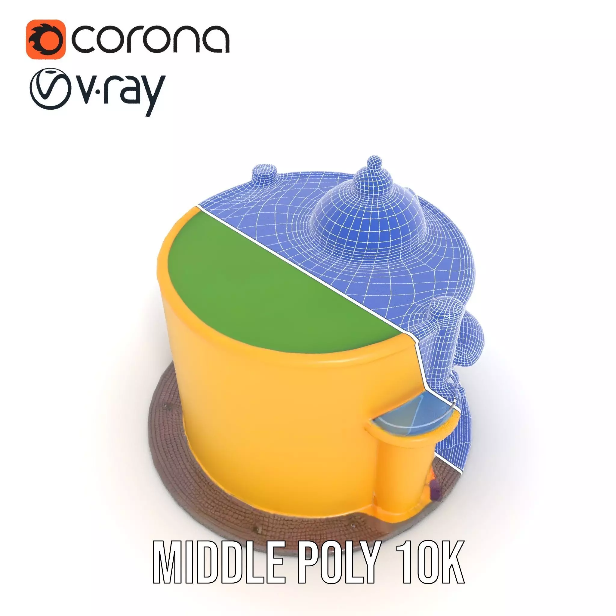 Vibrant Yellow Shopfront model pack Low-poly 3D model_29