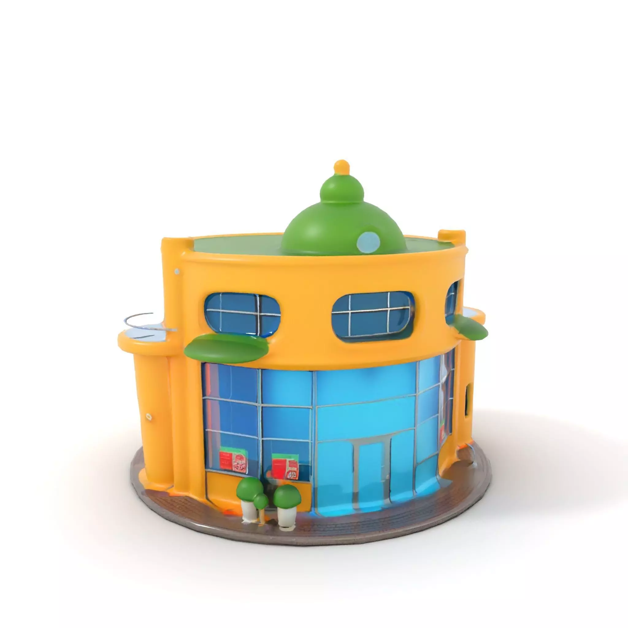 Vibrant Yellow Shopfront model pack Low-poly 3D model_13