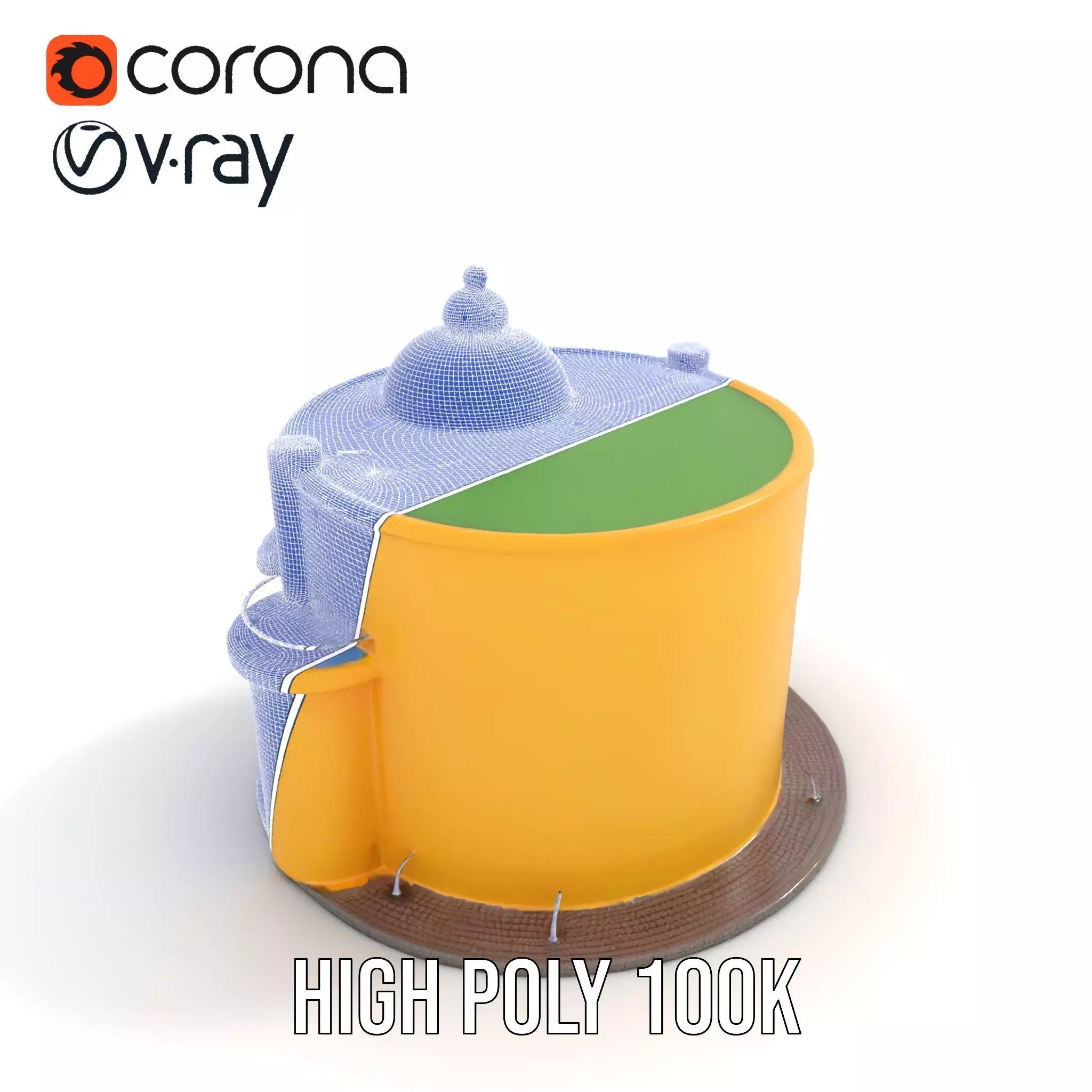 Vibrant Yellow Shopfront model pack Low-poly 3D model_31