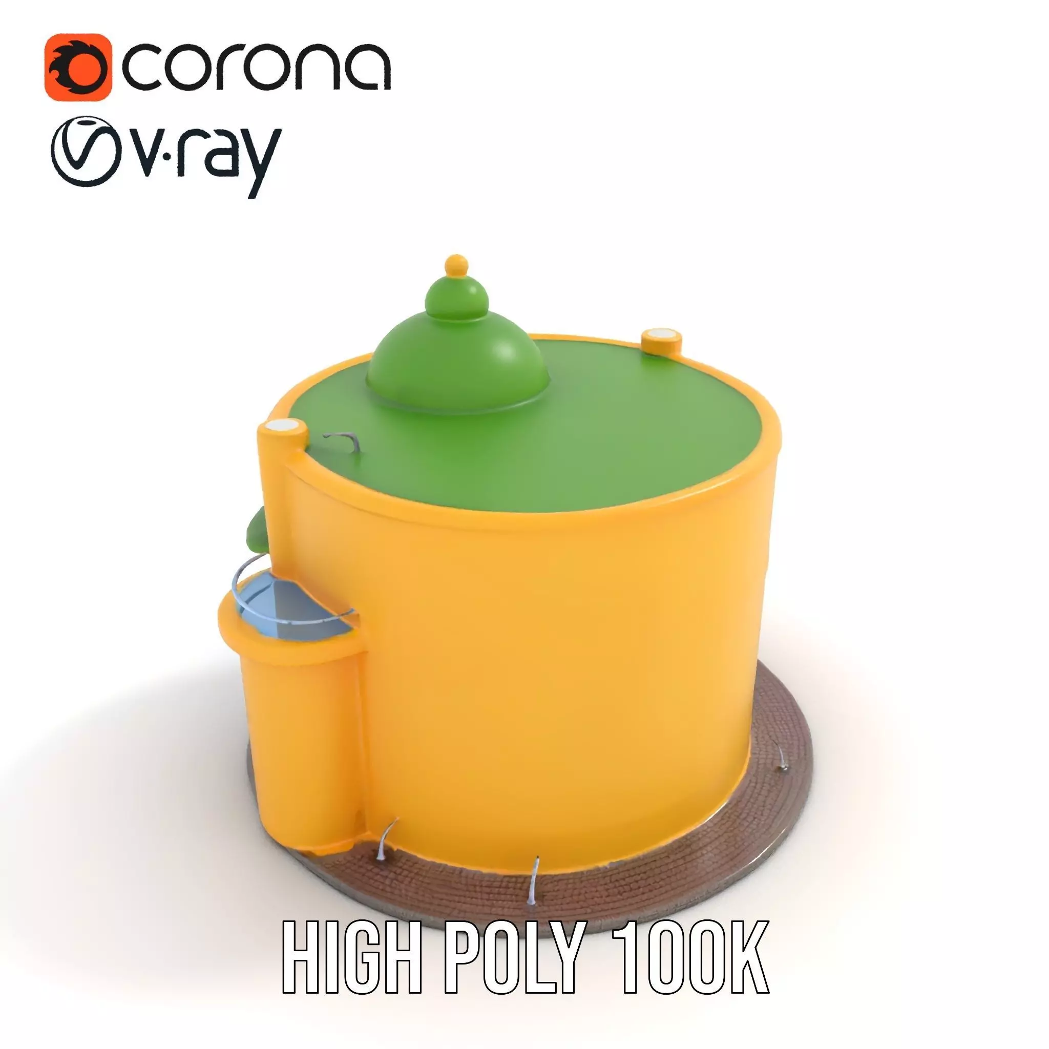 Vibrant Yellow Shopfront model pack Low-poly 3D model_18