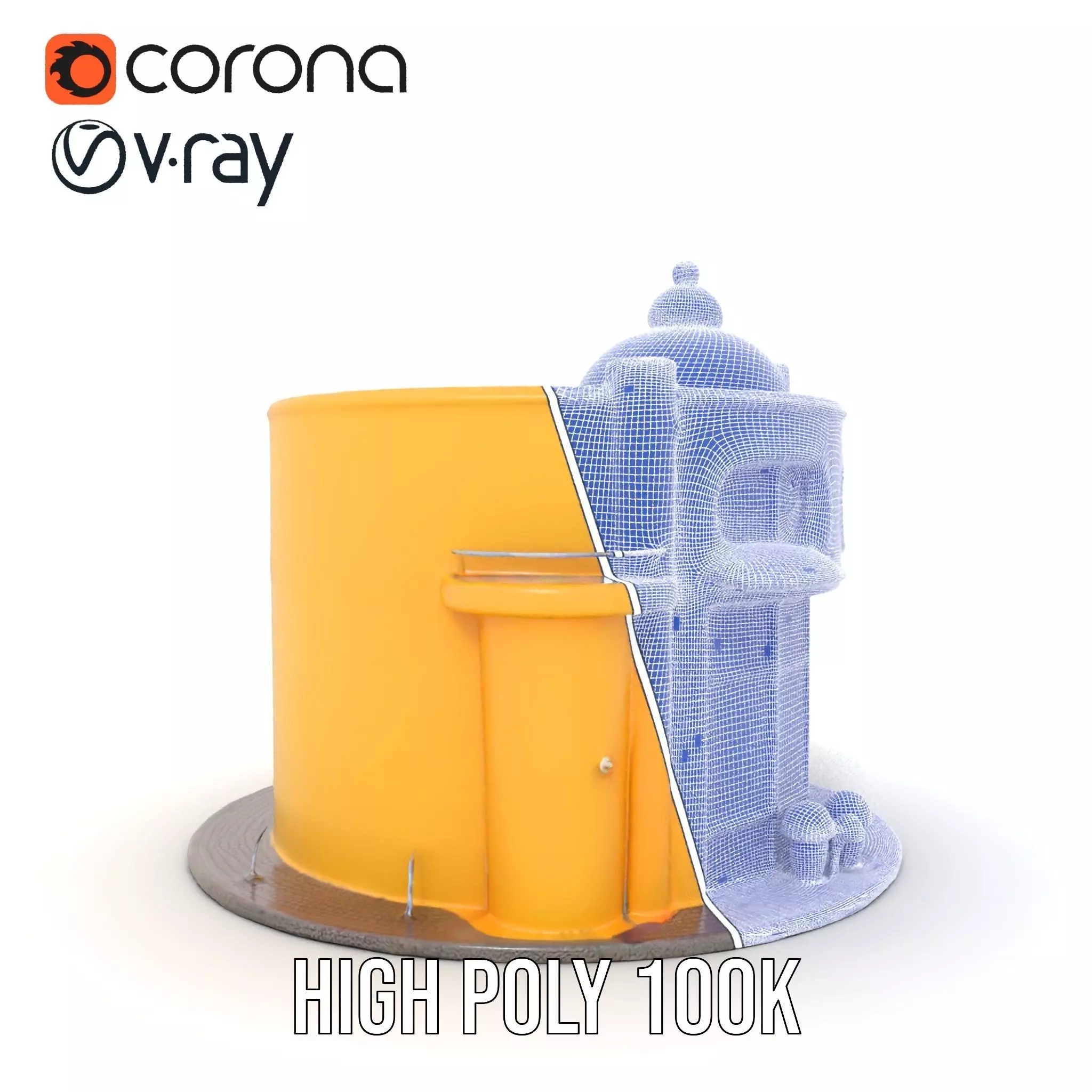 Vibrant Yellow Shopfront model pack Low-poly 3D model_32