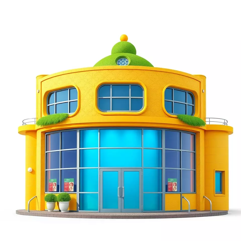Vibrant Yellow Shopfront model pack Low-poly 3D model_2