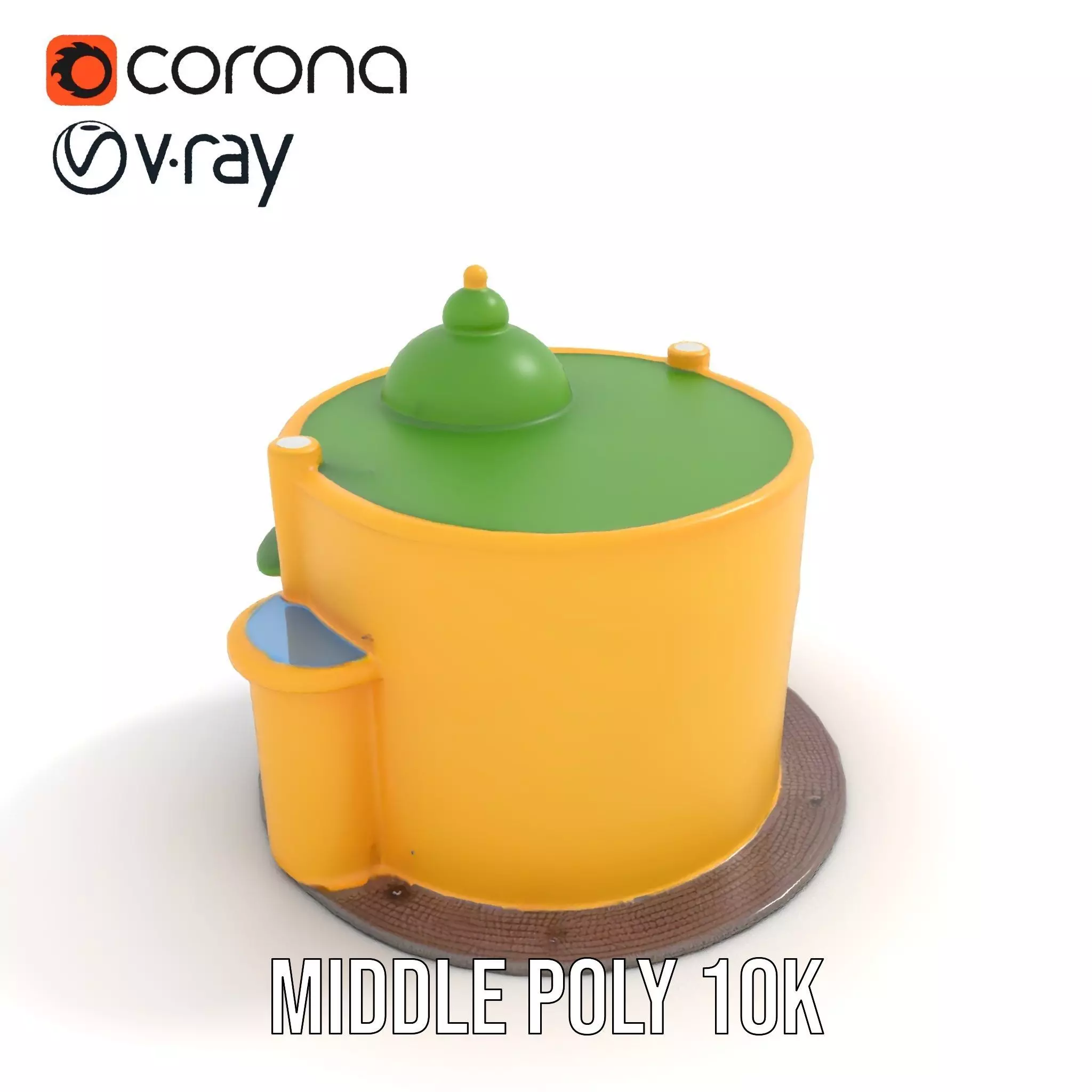 Vibrant Yellow Shopfront model pack Low-poly 3D model_5