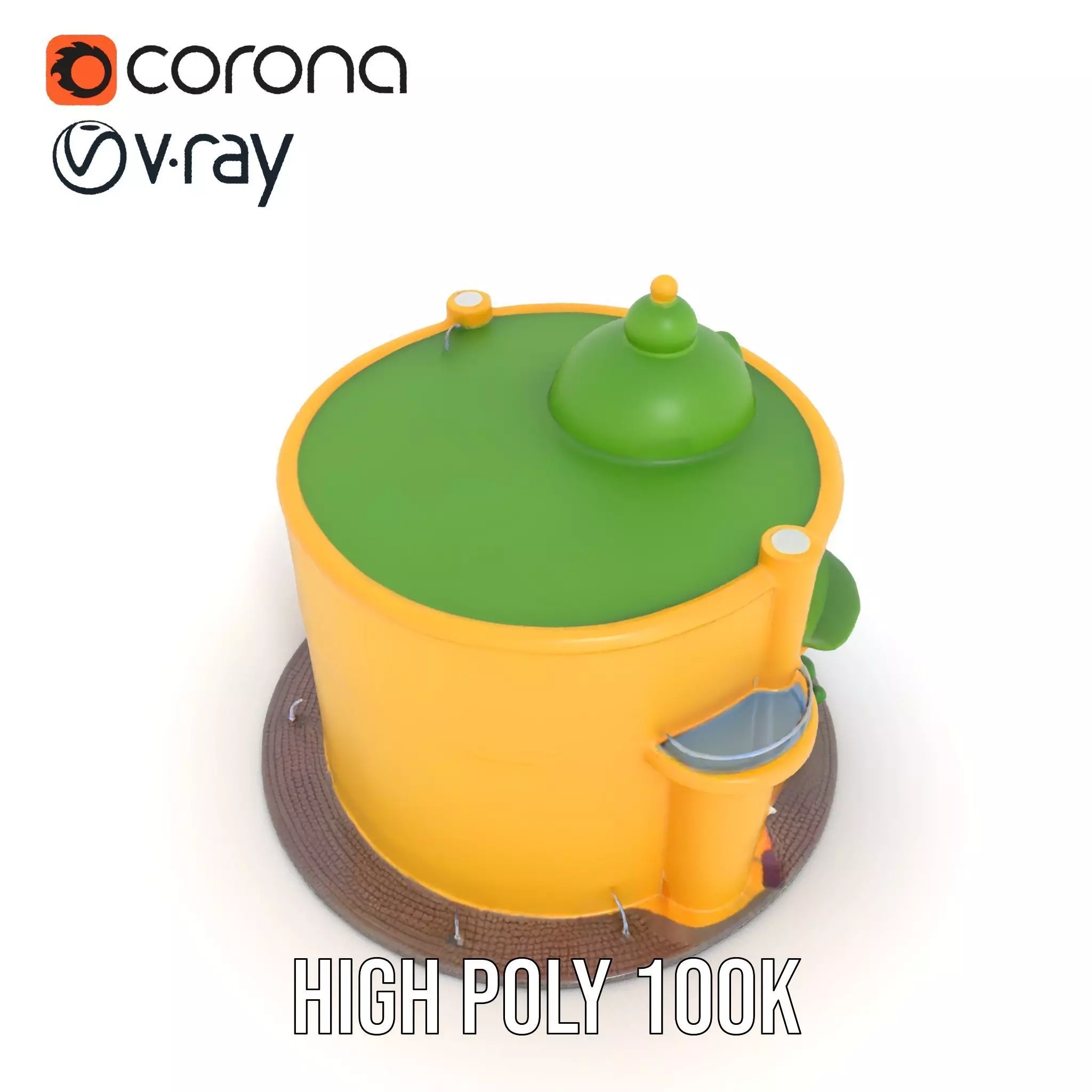 Vibrant Yellow Shopfront model pack Low-poly 3D model_15