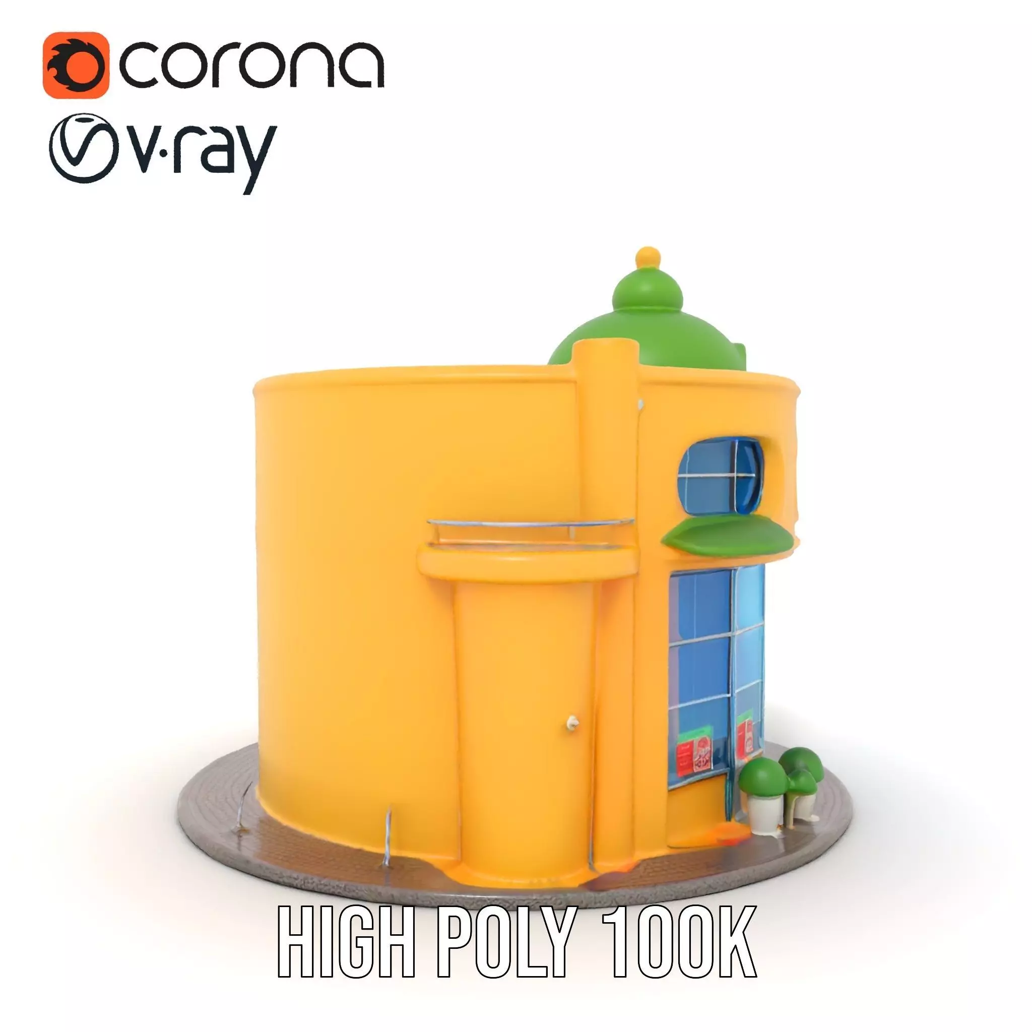 Vibrant Yellow Shopfront model pack Low-poly 3D model_26