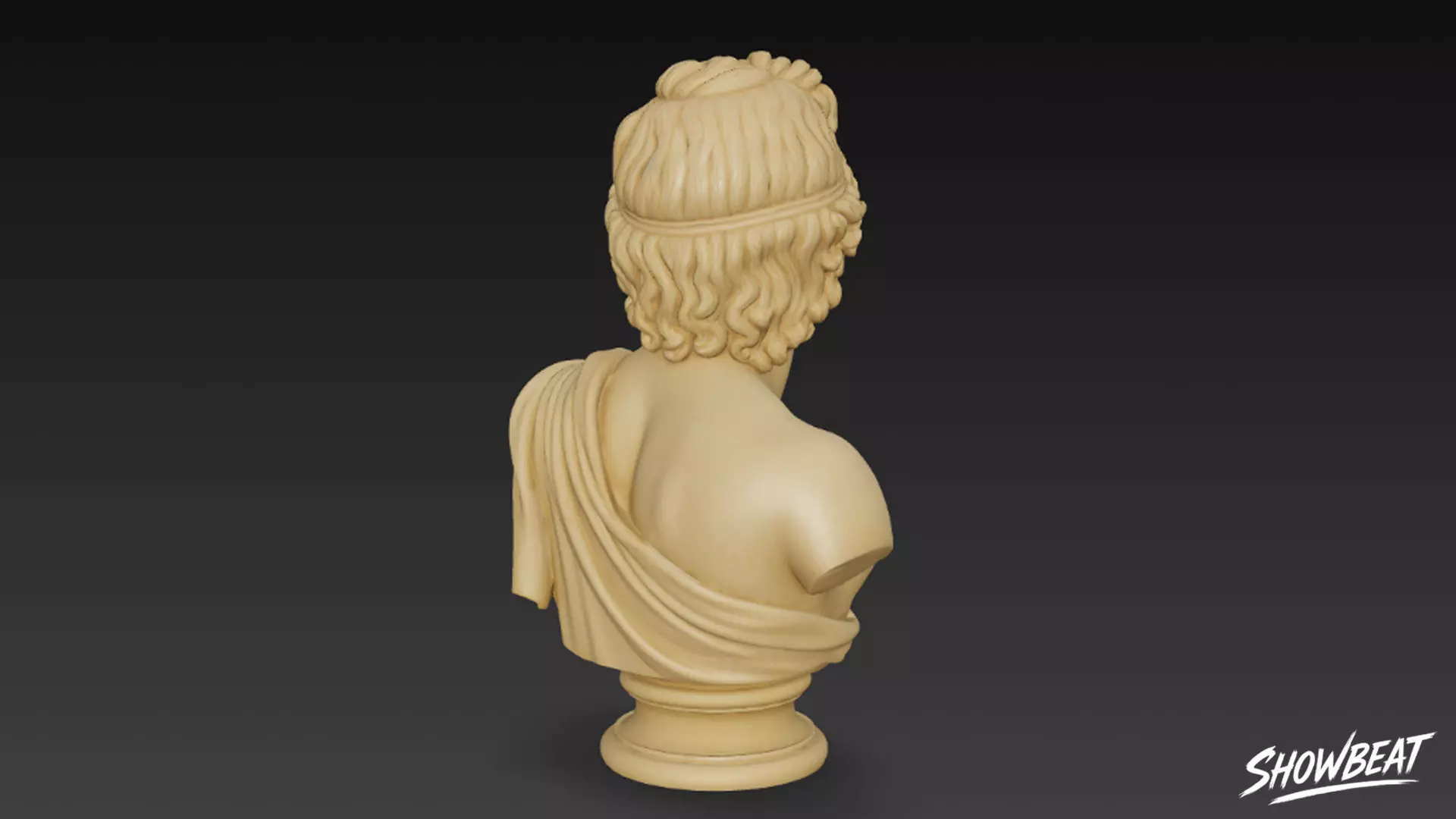 Greek God Apollo Bust Low-poly 3D model_4