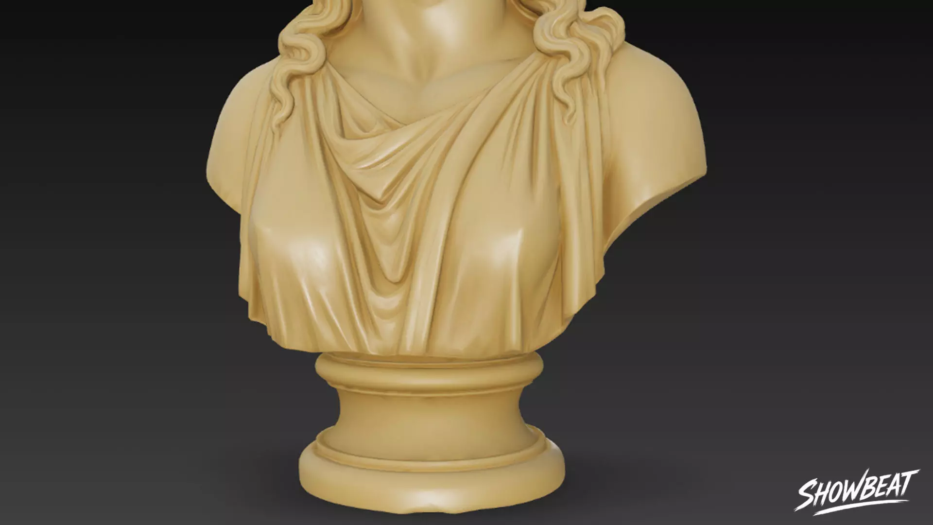 Greek God Dionysus Bust Low-poly 3D model_6