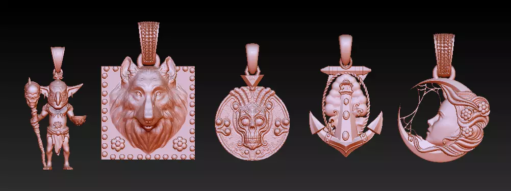 Mythic Warrior  Spirit Pendant Collection  3D print model_5