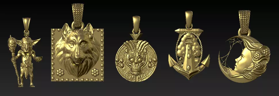Mythic Warrior  Spirit Pendant Collection  3D print model_3