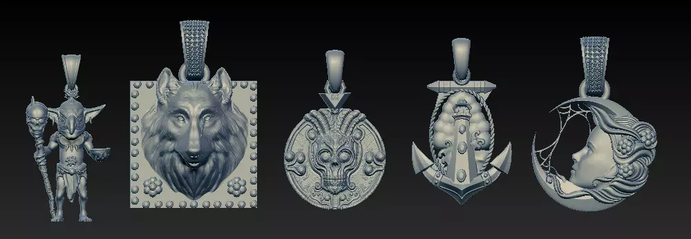 Mythic Warrior  Spirit Pendant Collection  3D print model_4