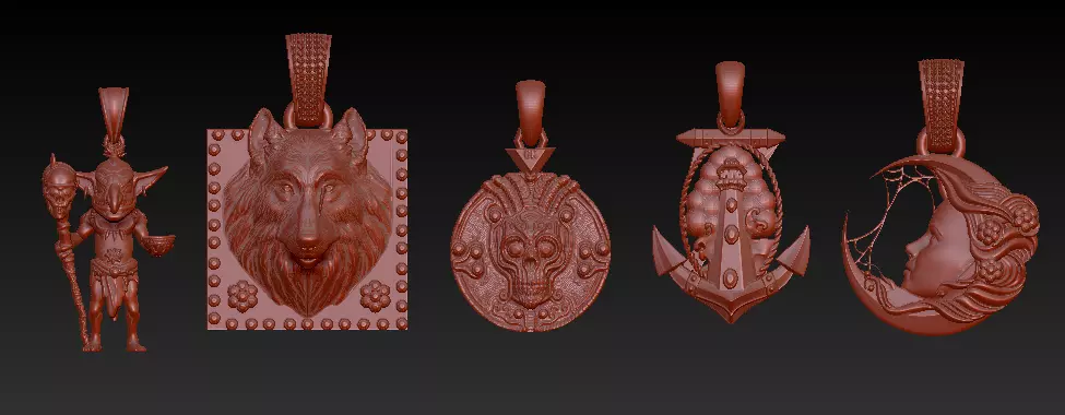 Mythic Warrior  Spirit Pendant Collection  3D print model_1