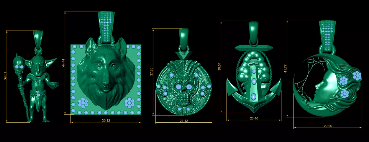 Mythic Warrior  Spirit Pendant Collection  3D print model_10
