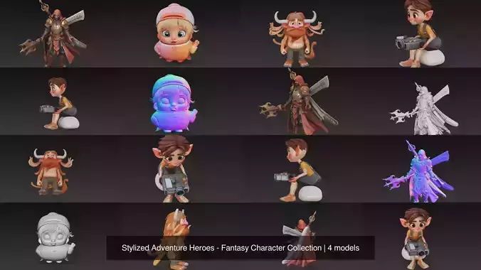Stylized Adventure Heroes - Fantasy Character Collection